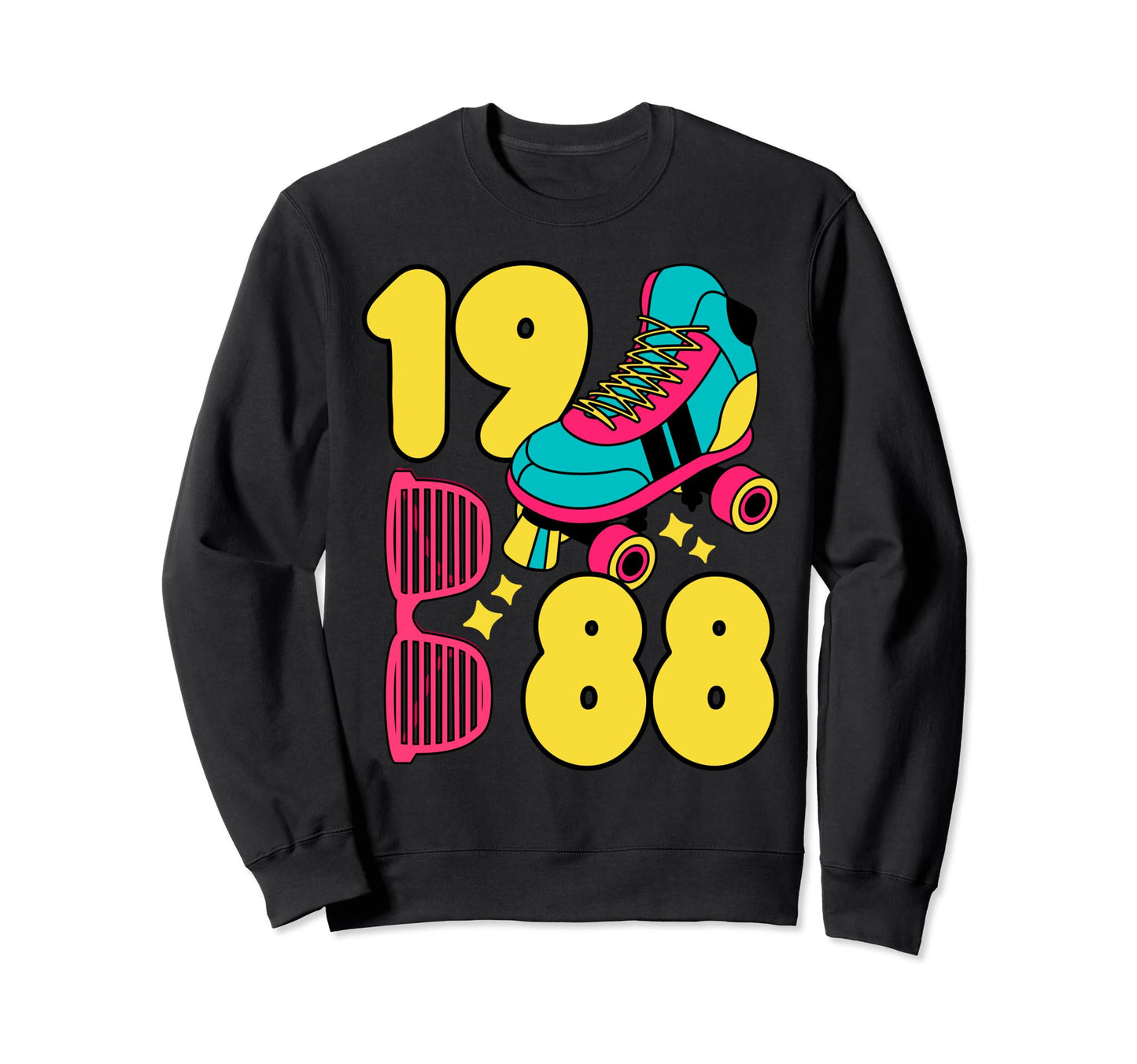 1988 Roller Rink 80S Night Sweatshirt - Trendy Graphic for Adults - T-Shirt, Sweatshirt, Hoodie
