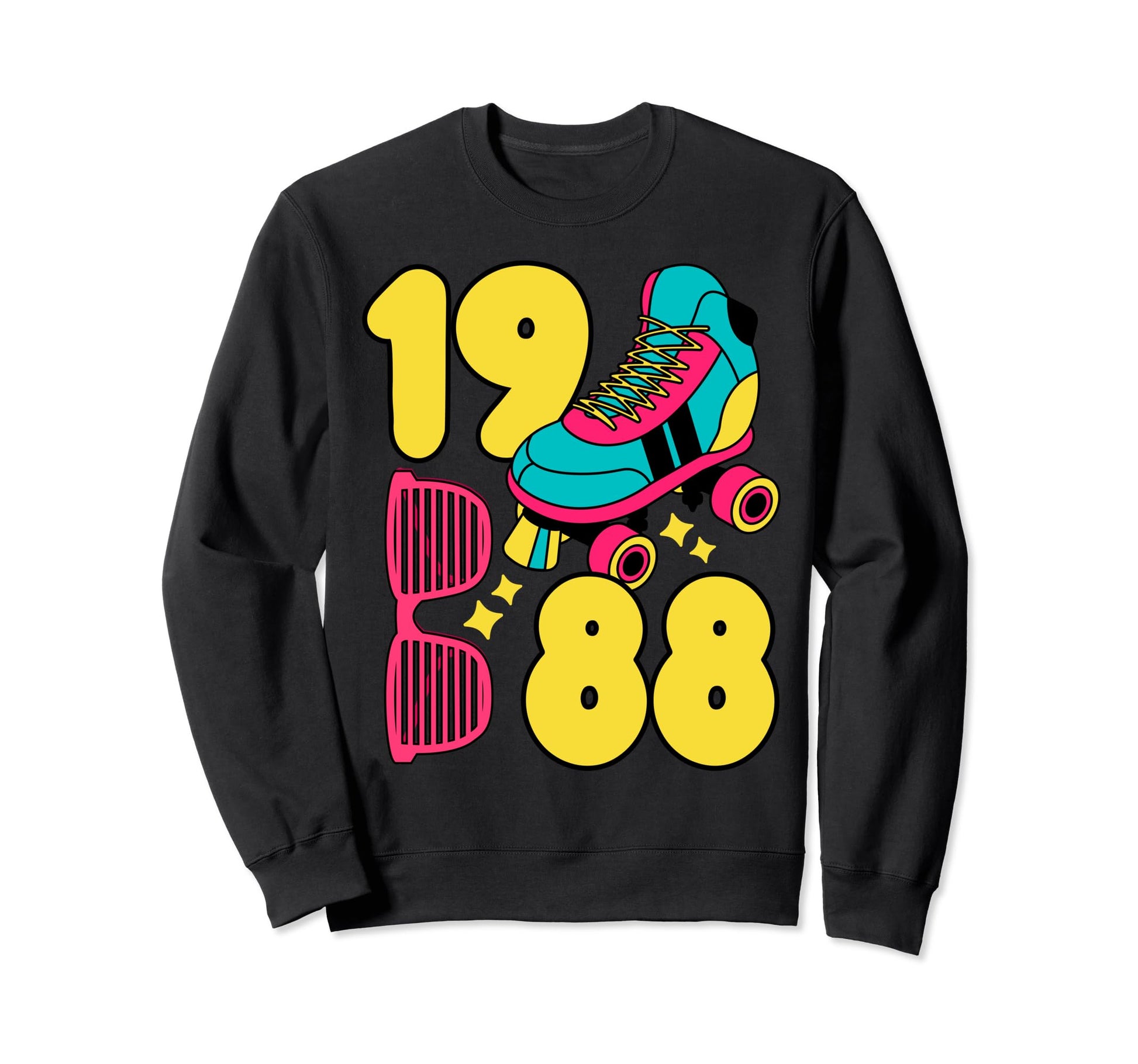 1988 Roller Rink 80S Night Sweatshirt - Trendy Graphic for Adults - T-Shirt, Sweatshirt, Hoodie