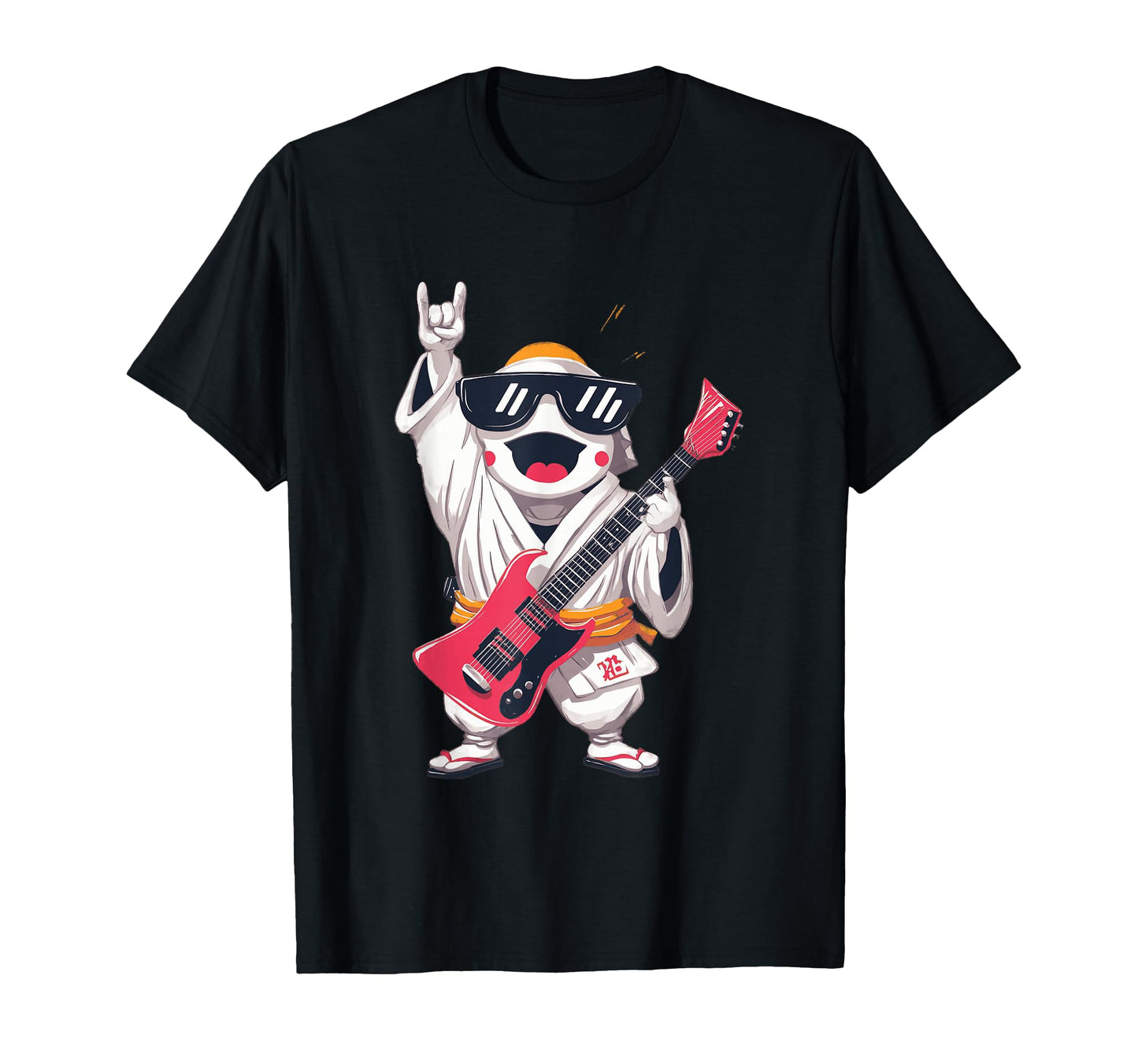 Rock Monk Electric Guitarist Kawaii T-Shirt - Trendy Graphic for Adults - T-Shirt, Sweatshirt, Hoodie