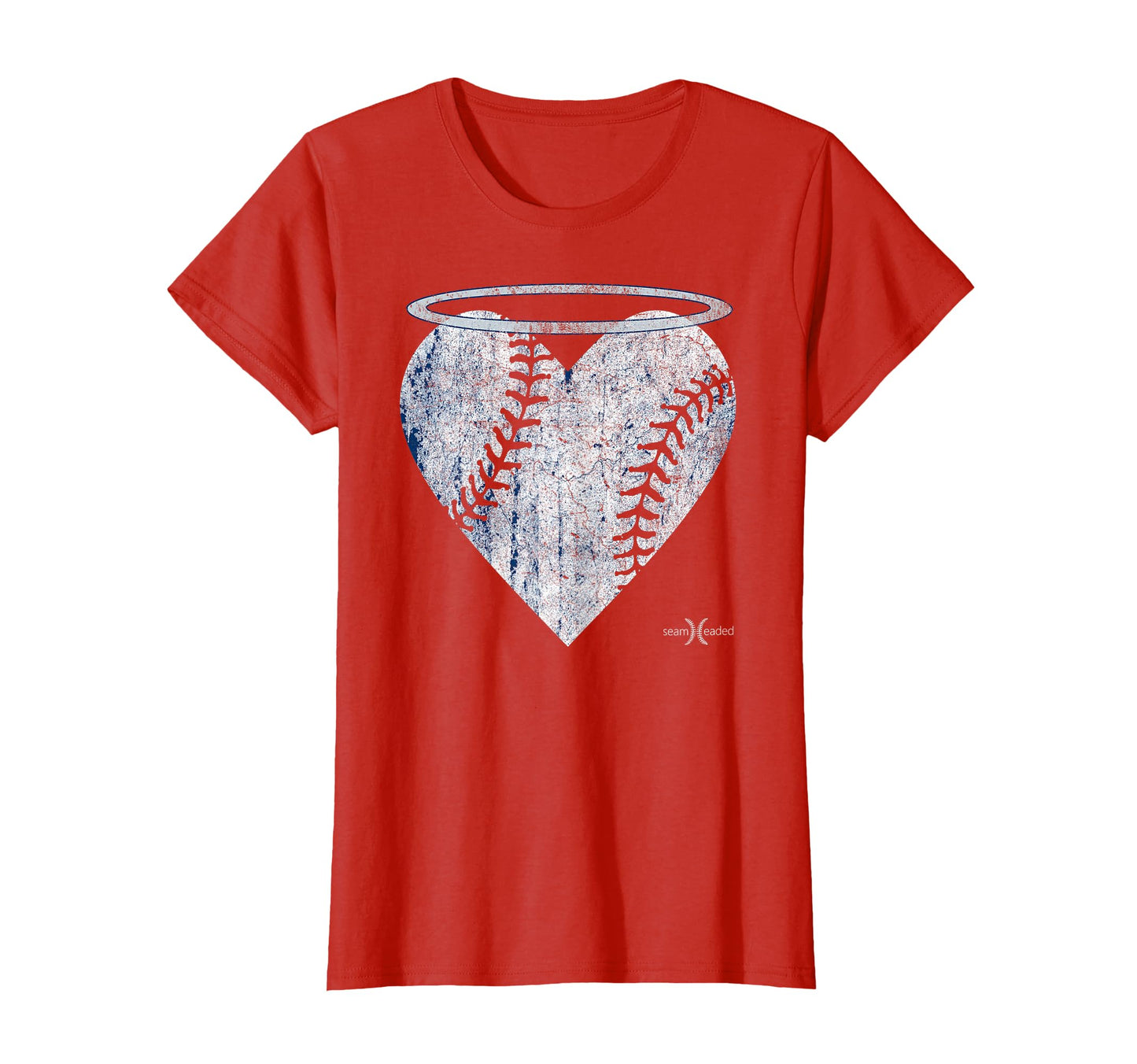 Angel Baseball Heart Halo T-Shirt - Custom Art Print Unisex - T-Shirt, Sweatshirt, Hoodie