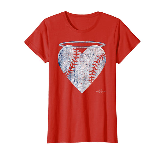 Angel Baseball Heart Halo T-Shirt - Custom Art Print Unisex - T-Shirt, Sweatshirt, Hoodie