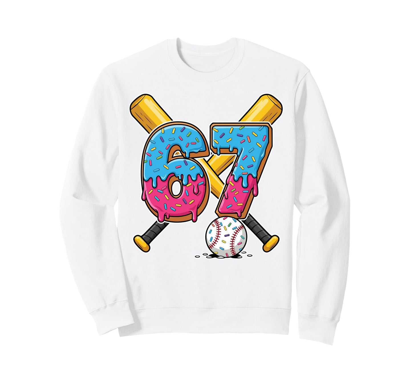 Baseball Drip Number 67 Player Sweatshirt - Casual Everyday Wear Men Women - T-Shirt, Sweatshirt, Hoodie