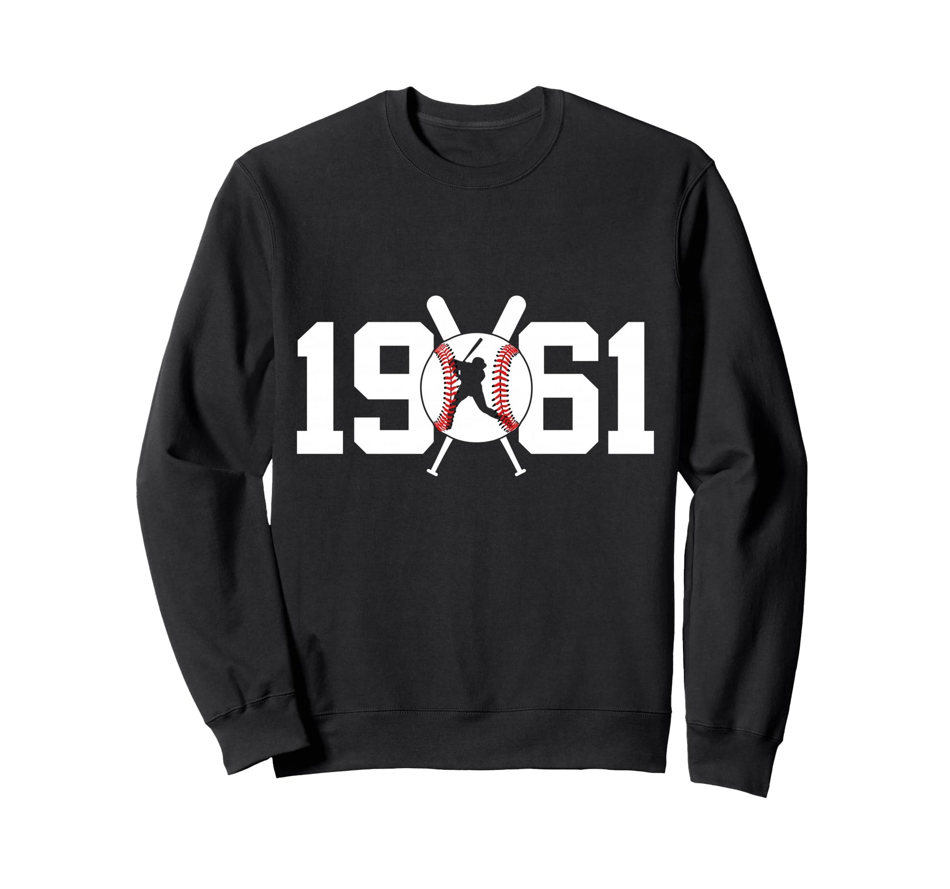 1961 Baseball 65Th Birthday Sweatshirt - Minimalist Print Unisex - T-Shirt, Sweatshirt, Hoodie