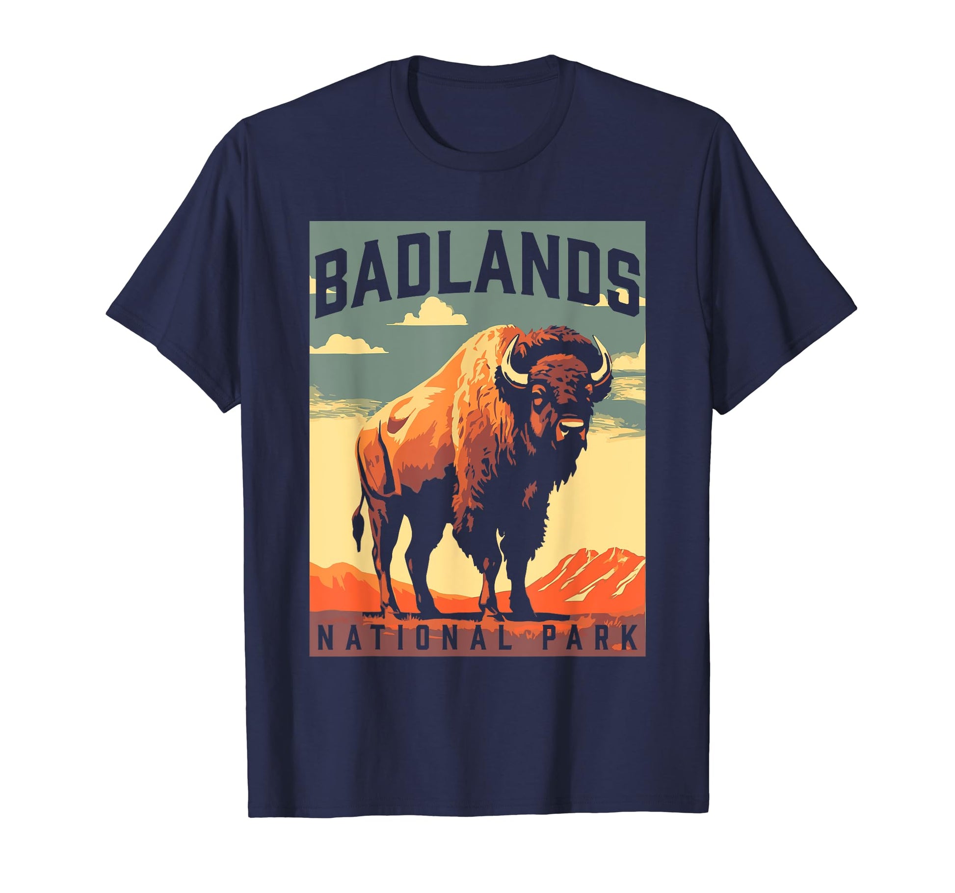 Badlands National Park Bison South T-Shirt - Streetwear Style for Adults - T-Shirt, Sweatshirt, Hoodie