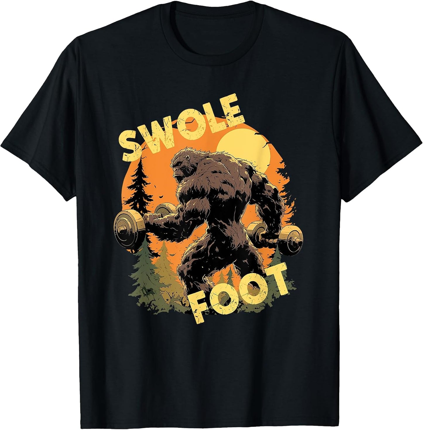 Swole Bigfoot Weightlifting Merch - Adult & Kids T-Shirts, Sweatshirts & Hoodies apparel design preview 1