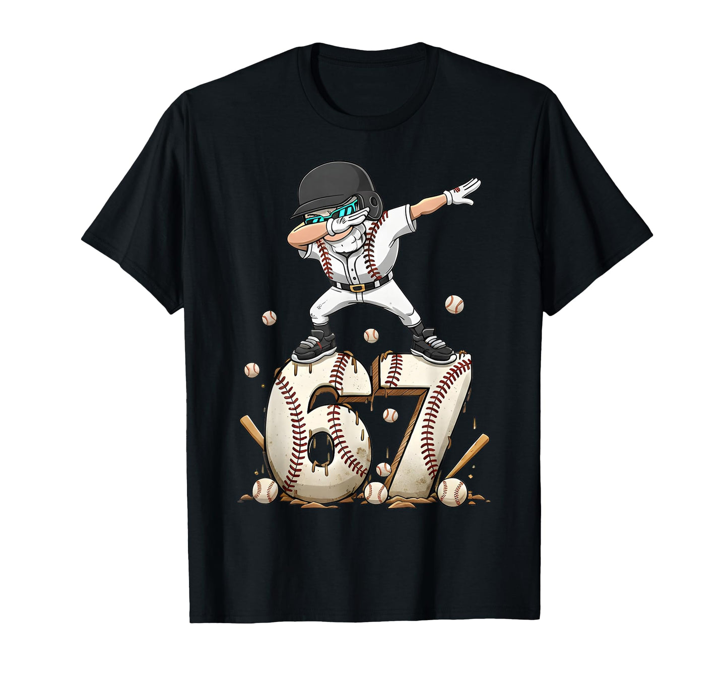 Baseball Ice Cream Drip Number T-Shirt - Casual Everyday Wear for Adults - T-Shirt, Sweatshirt, Hoodie