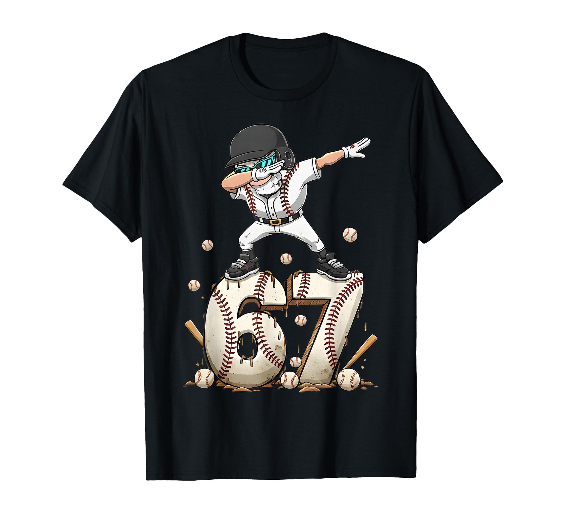 Baseball Ice Cream Drip Number T-Shirt - Casual Everyday Wear for Adults - T-Shirt, Sweatshirt, Hoodie