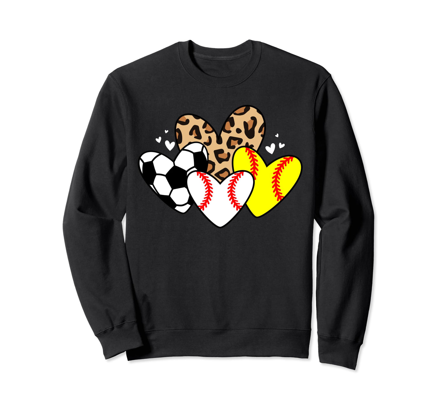 Baseball Softball Soccer Heart Funny Sweatshirt - Trendy Graphic Men Women - T-Shirt, Sweatshirt, Hoodie