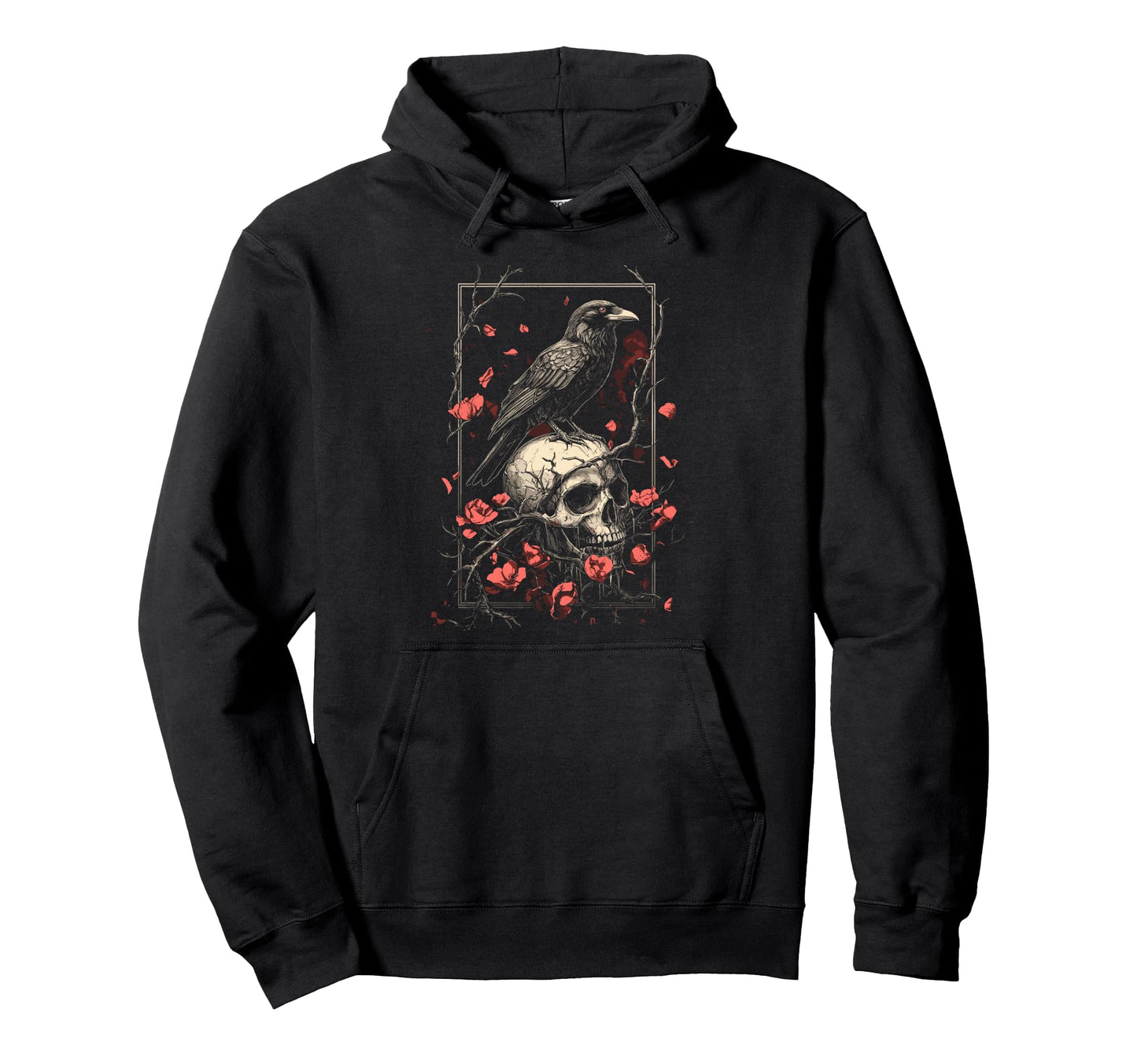 Raven Crow Y2K Grunge Aesthetic Dark Bird Hoodie - Trendy Graphic Unisex - T-Shirt, Sweatshirt, Hoodie