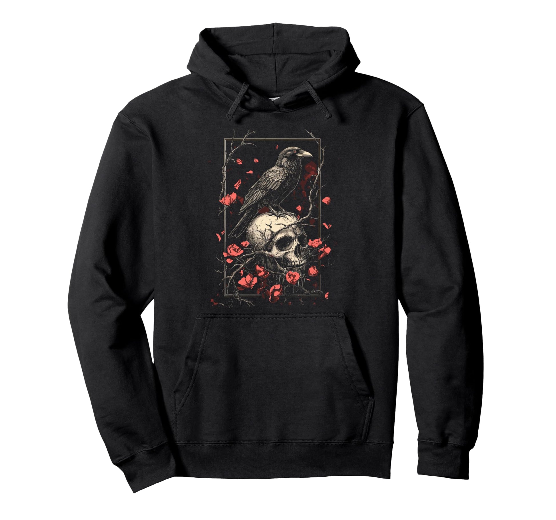 Raven Crow Y2K Grunge Aesthetic Dark Bird Hoodie - Trendy Graphic Unisex - T-Shirt, Sweatshirt, Hoodie
