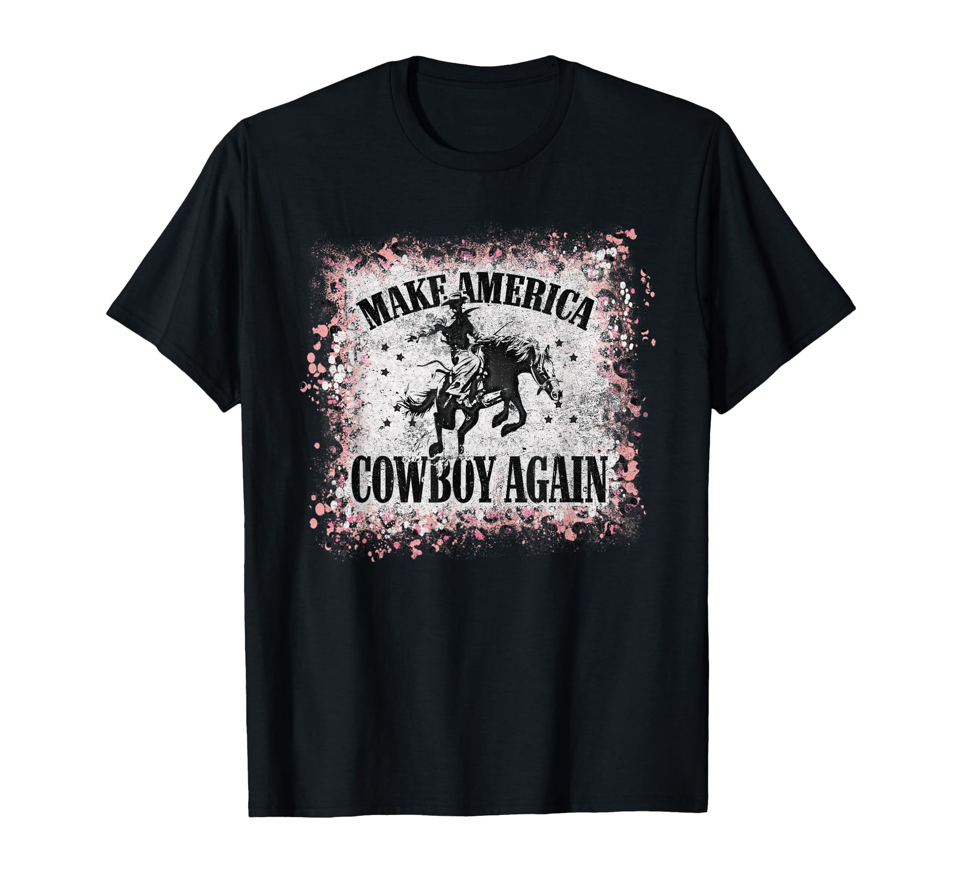 Leopard Bleached Makes America Cowboy T-Shirt - Unique Graphic Men Women - T-Shirt, Sweatshirt, Hoodie
