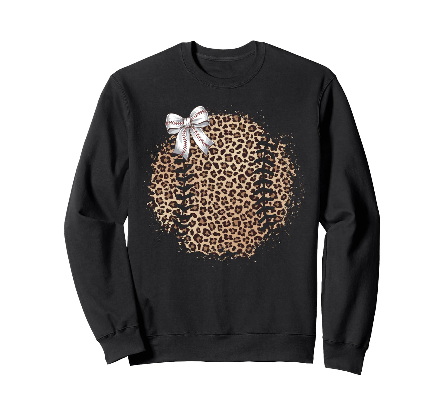 Baseball Mom Leopard Coquette Sweatshirt - Aesthetic Graphic for Adults - T-Shirt, Sweatshirt, Hoodie