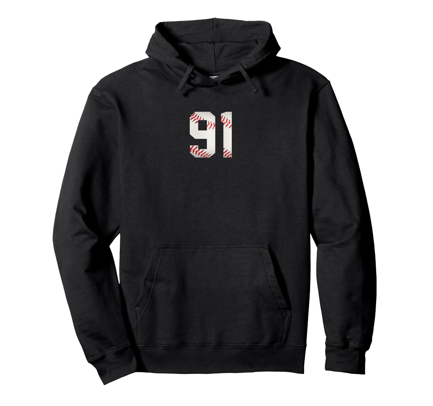 Number 91 Minimalist Birthday Baseball Hoodie - Graphic Print Men Women - T-Shirt, Sweatshirt, Hoodie