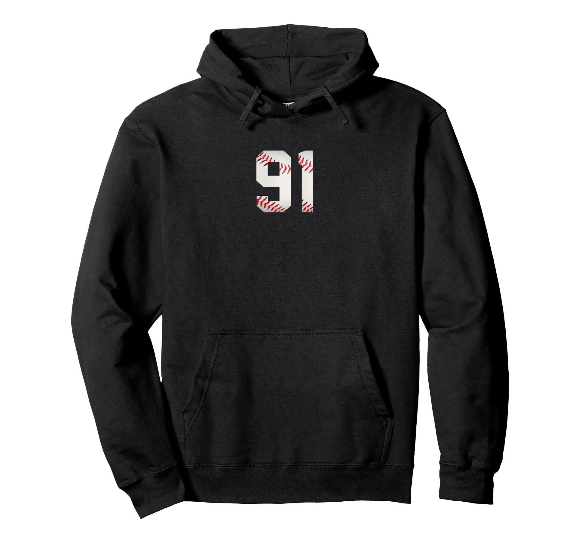 Number 91 Minimalist Birthday Baseball Hoodie - Graphic Print Men Women - T-Shirt, Sweatshirt, Hoodie