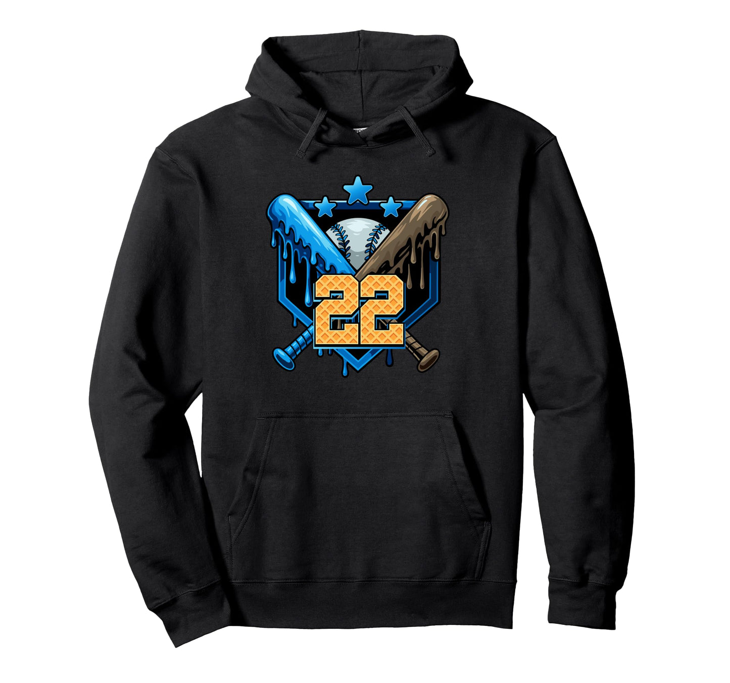 22Nd Birthday Baseball Drip Number 22 Ice Hoodie - Custom Art Print Unisex - T-Shirt, Sweatshirt, Hoodie