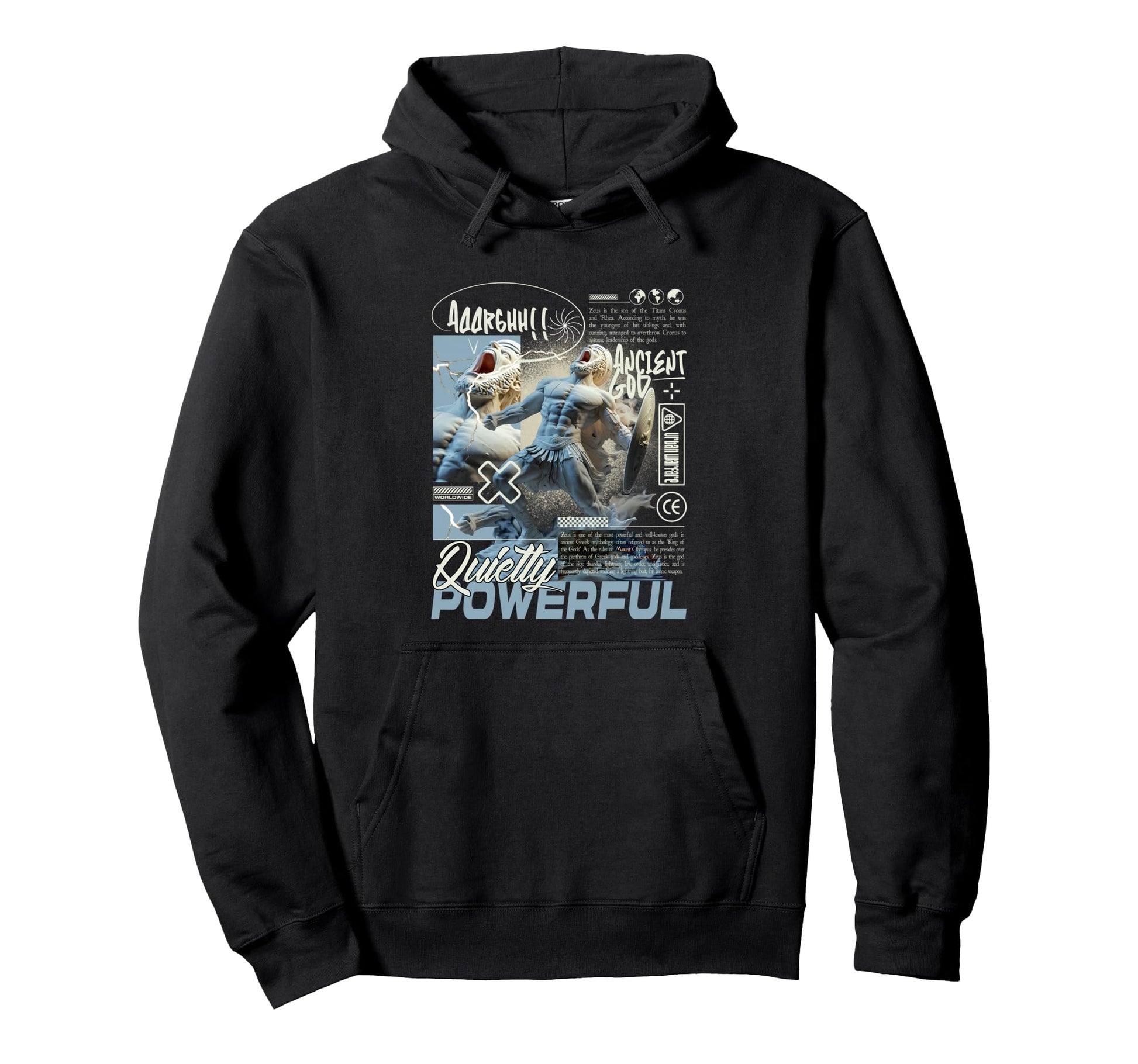 Y2K Powerful Bold Urban Graffiti Hoodie - Casual Everyday Wear Men Women - T-Shirt, Sweatshirt, Hoodie