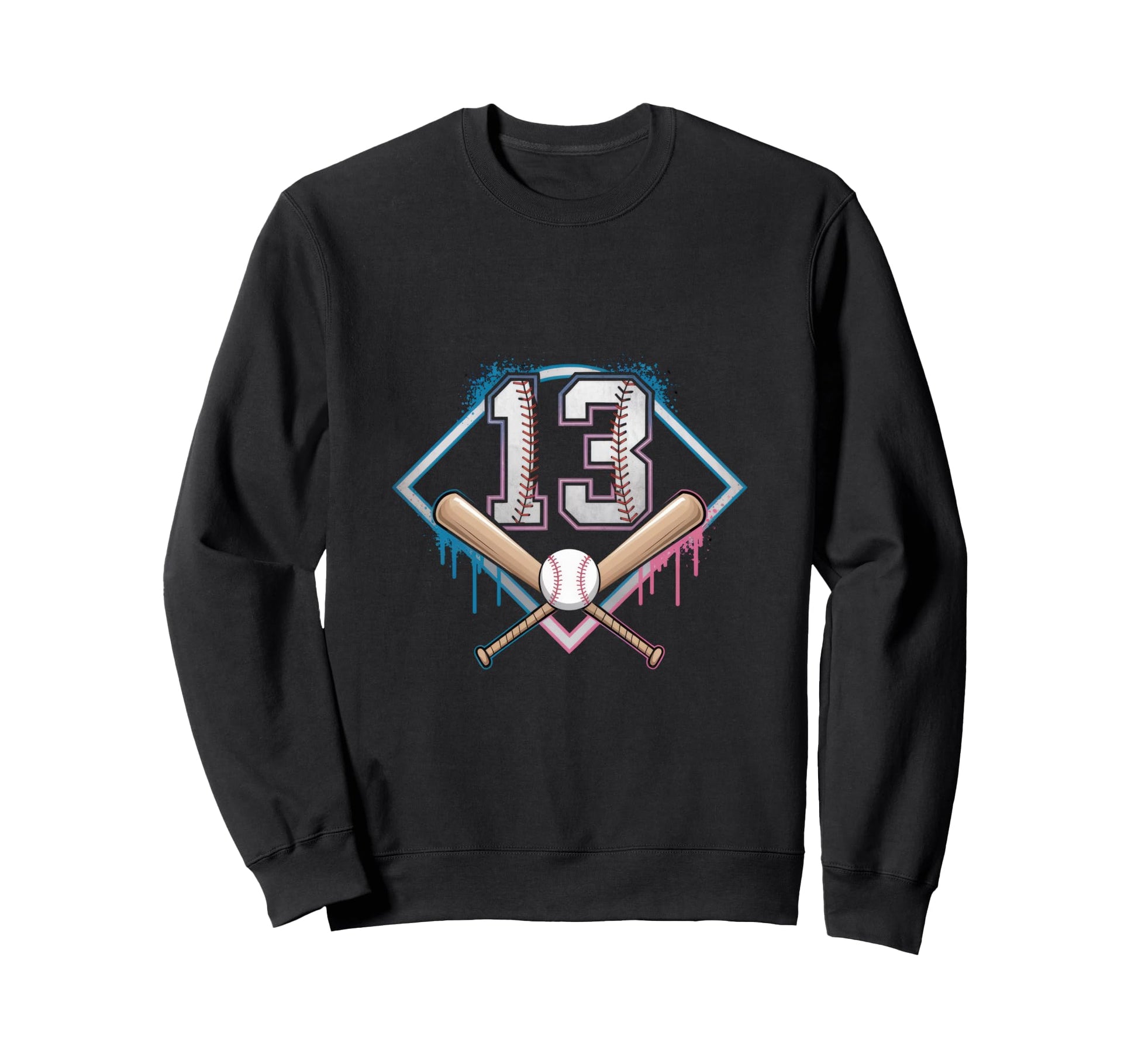 Baseball Home Ice Cream 13Th Birthday Sweatshirt - Graphic Print Unisex - T-Shirt, Sweatshirt, Hoodie