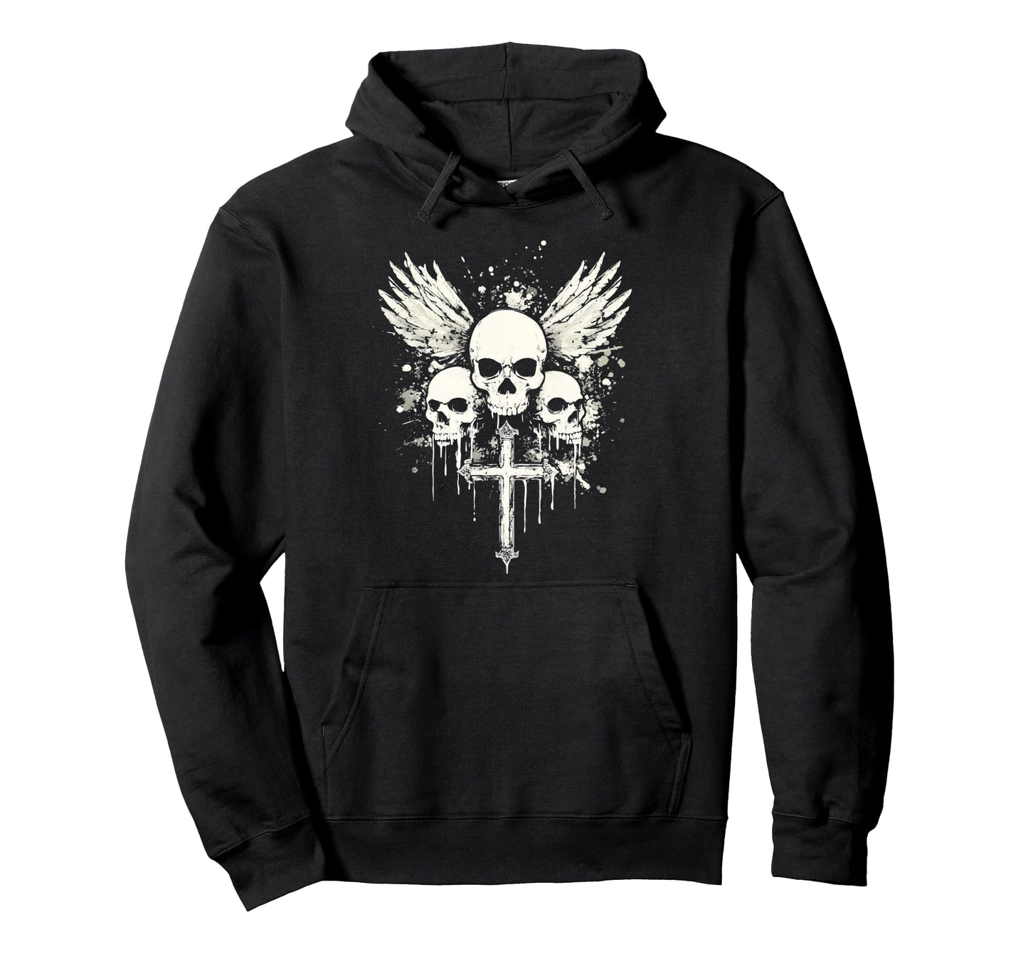 Skull Cross Goth Gothic Emo Alt Grunge Hoodie - Minimalist Print Unisex - T-Shirt, Sweatshirt, Hoodie