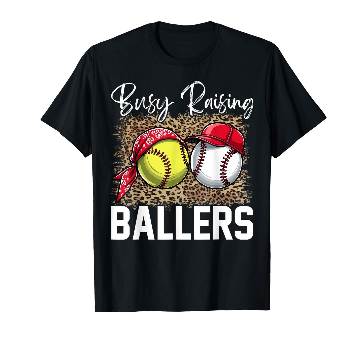 Leopard Busy Raising Ballers T-Shirt - Aesthetic Graphic for Adults - T-Shirt, Sweatshirt, Hoodie