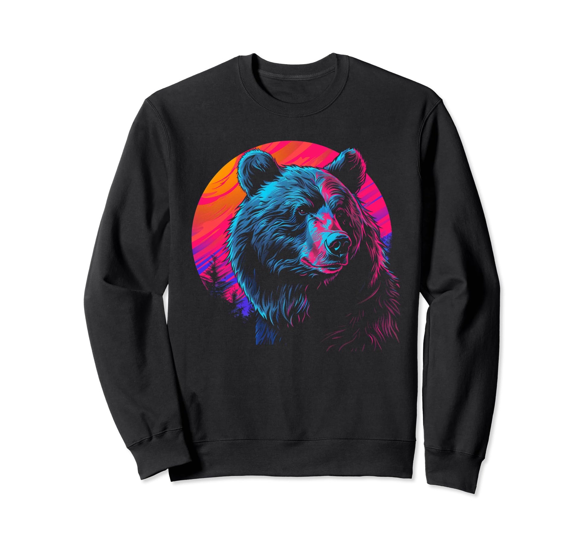 Bear Vaporwave Aesthetic Synthwave Sweatshirt - Unique Graphic for Adults - T-Shirt, Sweatshirt, Hoodie