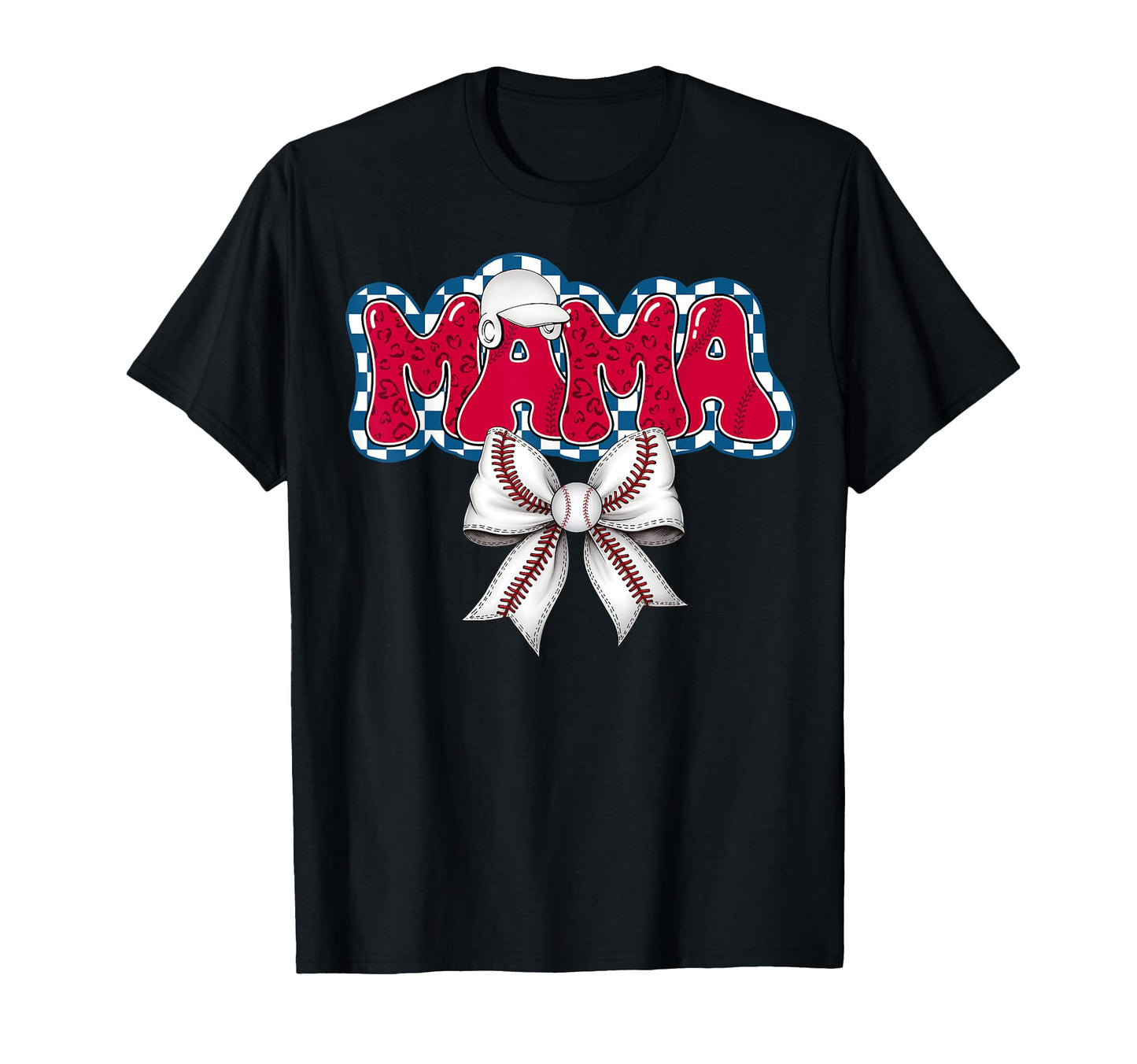 Baseball Coquette Bow Baseball Mom Mama T-Shirt - Novelty Apparel Unisex - T-Shirt, Sweatshirt, Hoodie