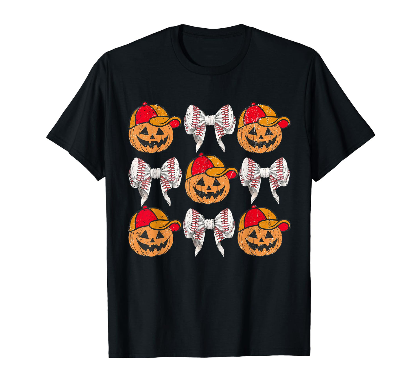 Baseball Player Halloween Bow T-Shirt - Aesthetic Graphic for Adults - T-Shirt, Sweatshirt, Hoodie