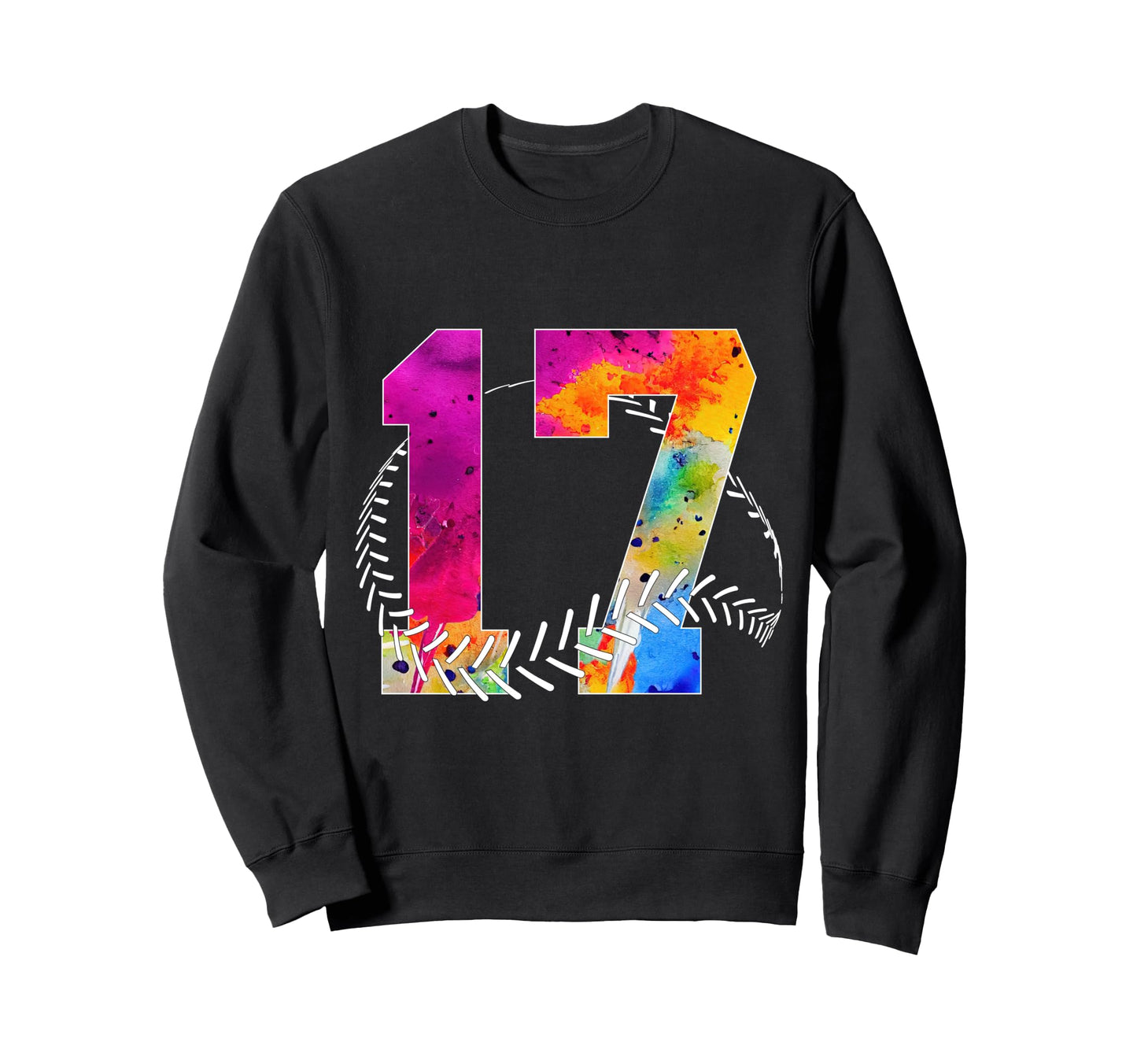 Number 17 Years Baseball 17Th Birthday Sweatshirt - Streetwear Style Unisex - T-Shirt, Sweatshirt, Hoodie