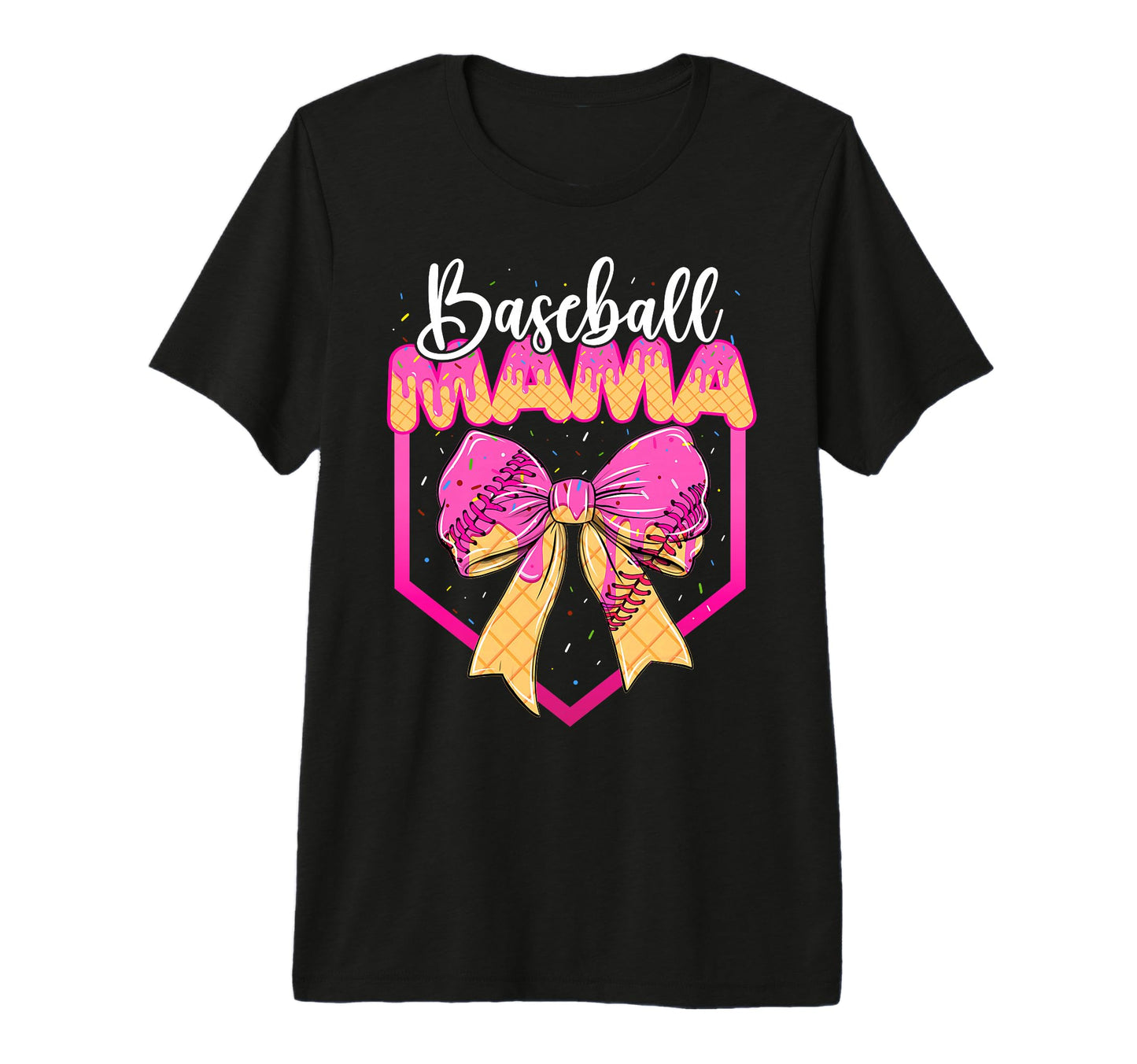 Baseball Mama Drip Ice Cream Drip T-Shirt - Minimalist Print Unisex - T-Shirt, Sweatshirt, Hoodie