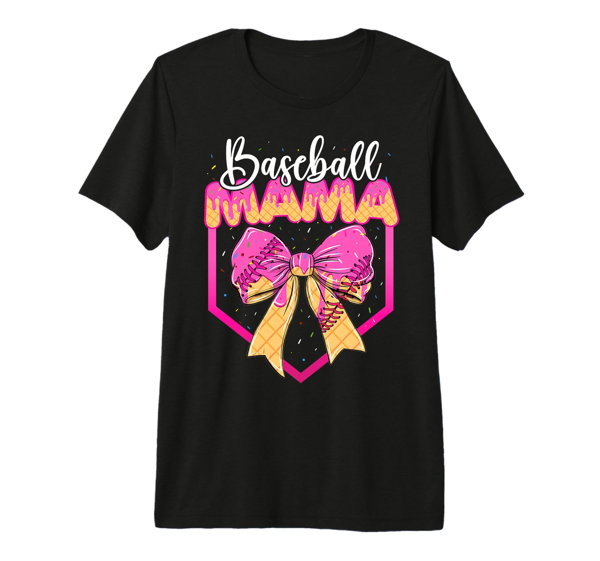 Baseball Mama Drip Ice Cream Drip T-Shirt - Minimalist Print Unisex - T-Shirt, Sweatshirt, Hoodie