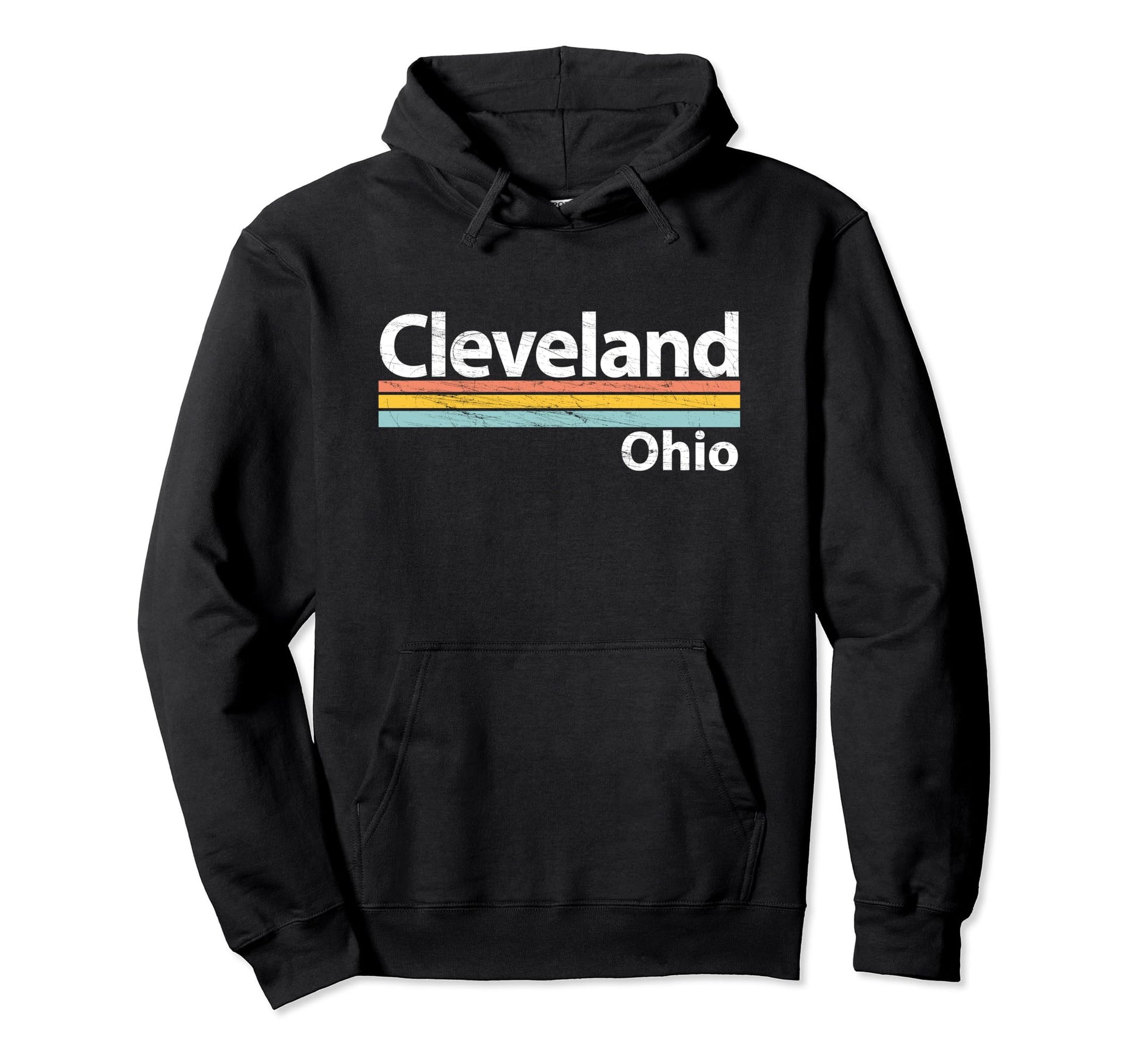 Cleveland Ohio Worn Stripes Hoodie - Streetwear Style Men Women - T-Shirt, Sweatshirt, Hoodie