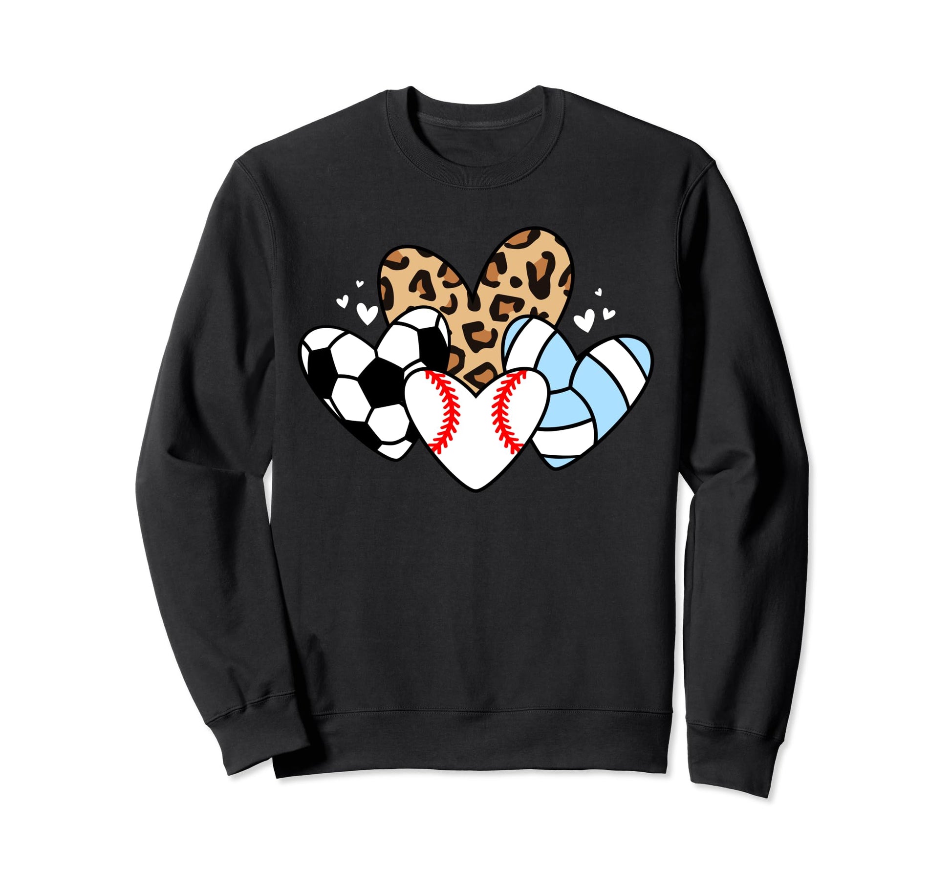 Baseball Volleyball Soccer Heart Sweatshirt - Minimalist Print Men Women - T-Shirt, Sweatshirt, Hoodie