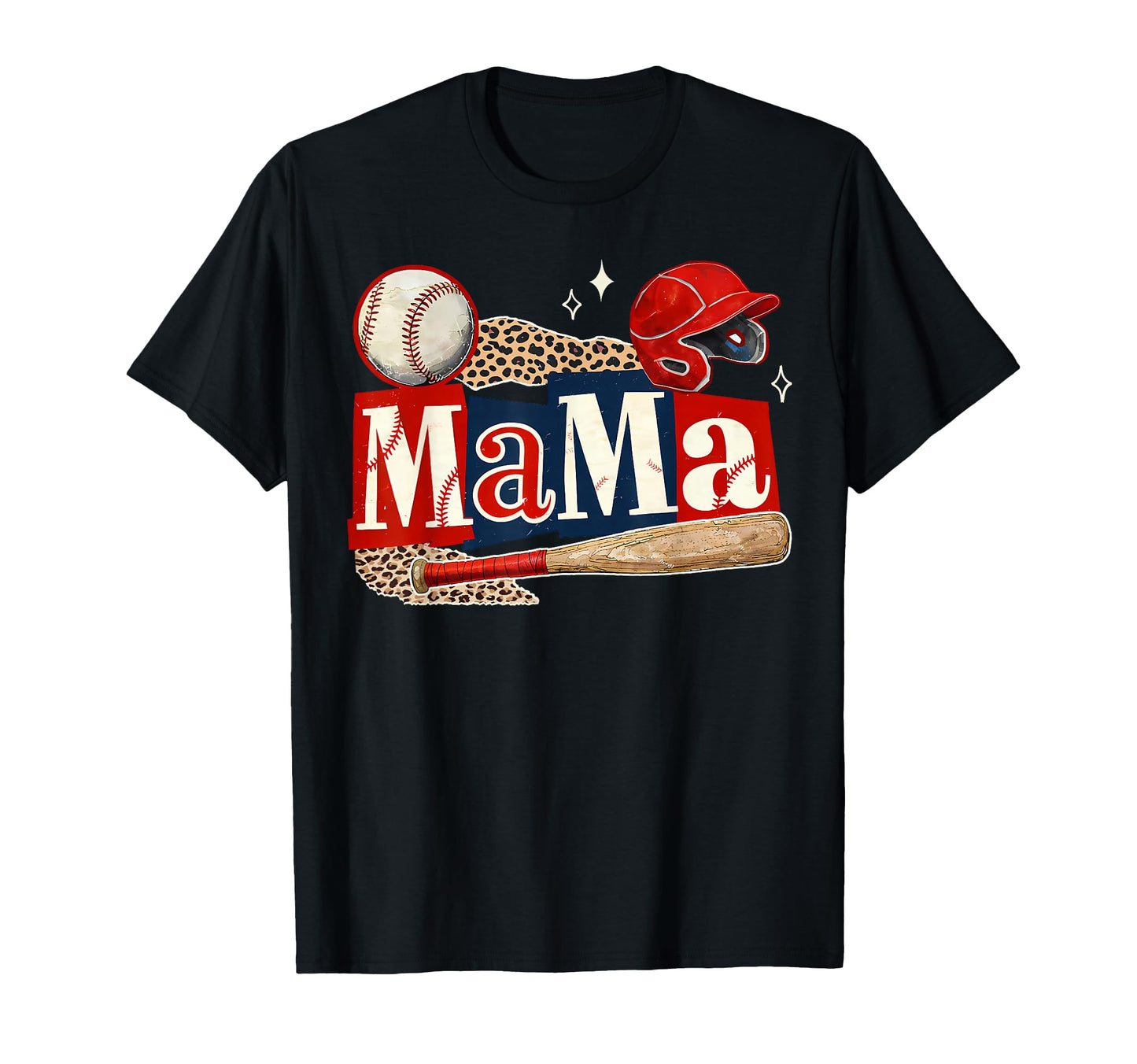 Baseball Mama Leopard Game Day T-Shirt - Custom Art Print Men Women - T-Shirt, Sweatshirt, Hoodie