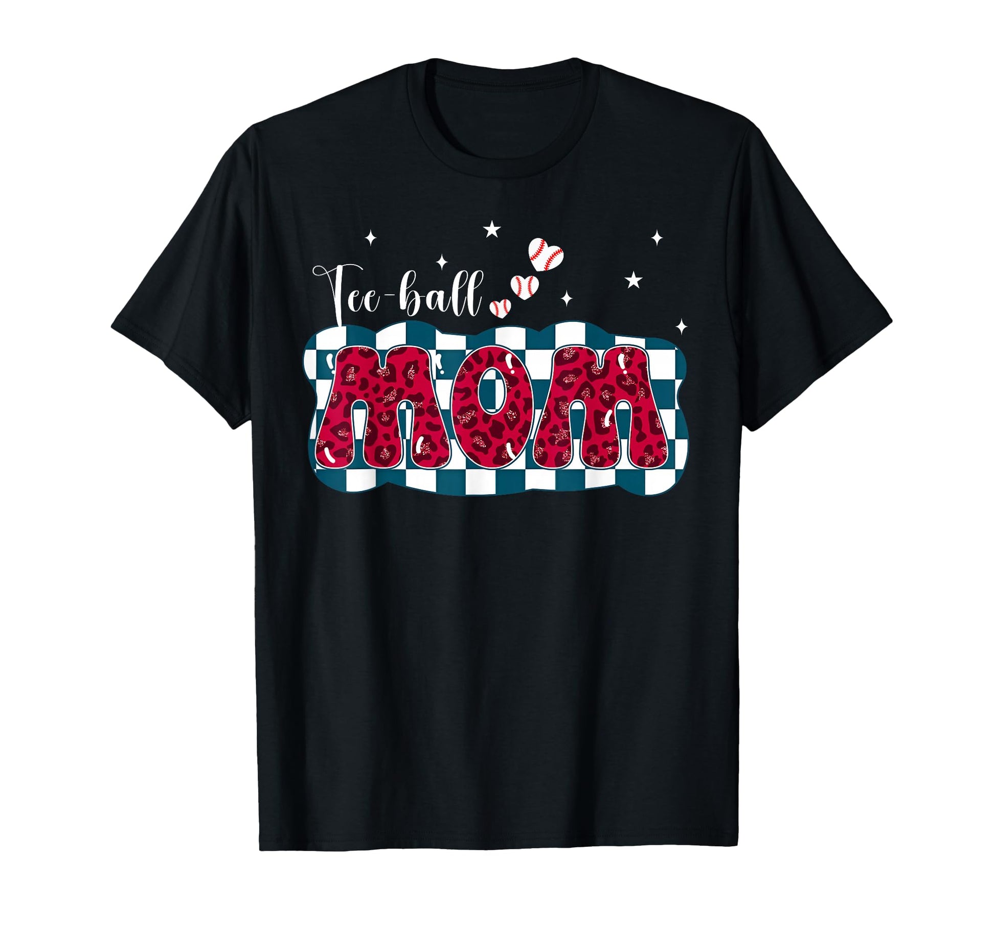 Ball Mom Mama Leopard Checkerboard T-Shirt - Custom Art Print Unisex - T-Shirt, Sweatshirt, Hoodie