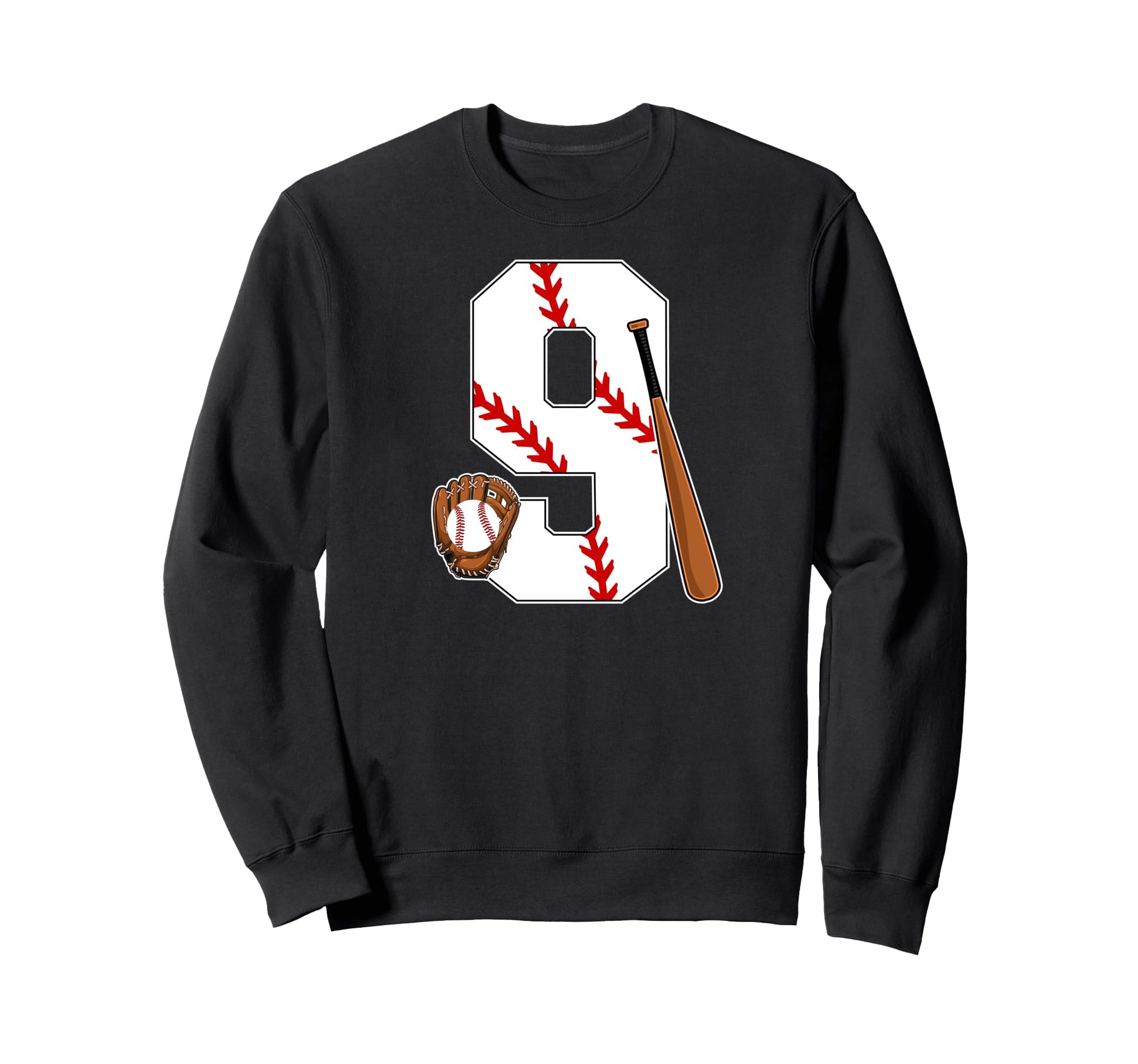 9Th Birthday Baseball Nine Year Old Sweatshirt - Graphic Print Men Women - T-Shirt, Sweatshirt, Hoodie