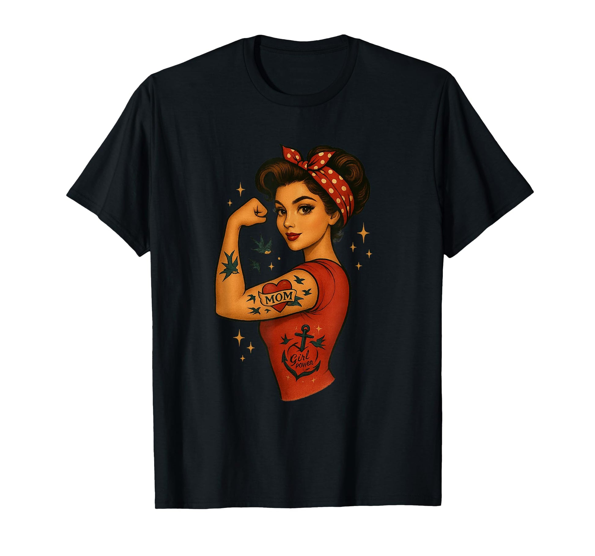 Mom Power Pin Up Rosietheriveter T-Shirt - Streetwear Style Unisex - T-Shirt, Sweatshirt, Hoodie