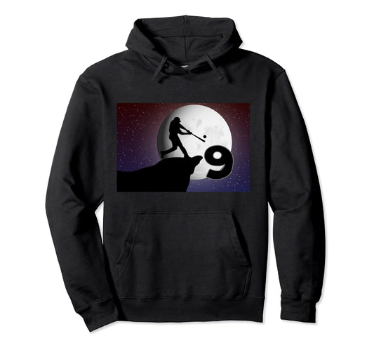 9 Years Old Baseball 9Th Birthday Hoodie - Custom Art Print for Adults - T-Shirt, Sweatshirt, Hoodie
