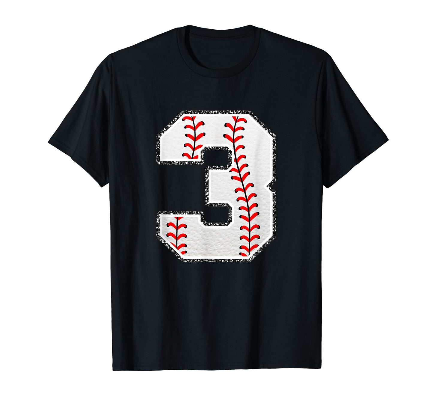 3 Baseball Distressed Number T-Shirt - Trendy Graphic Men Women - T-Shirt, Sweatshirt, Hoodie