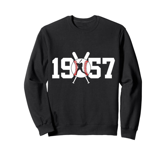 1957 Baseball 69Th Birthday Sweatshirt - Graphic Print Men Women - T-Shirt, Sweatshirt, Hoodie