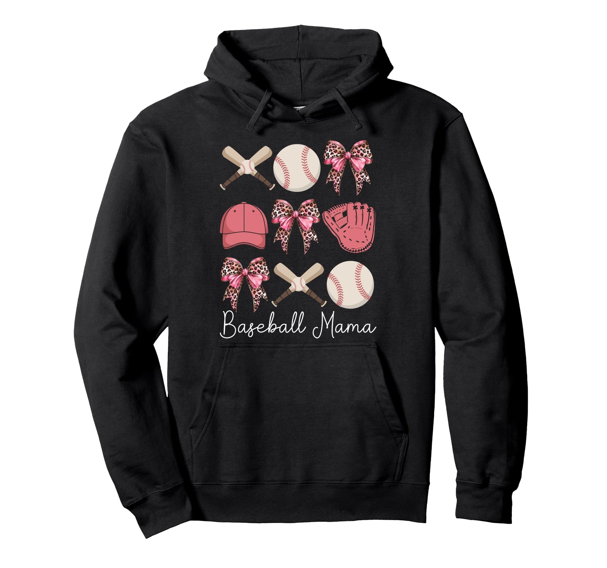 Baseball Mama Coquette Bow Baseball Mom Hoodie - Aesthetic Graphic Unisex - T-Shirt, Sweatshirt, Hoodie