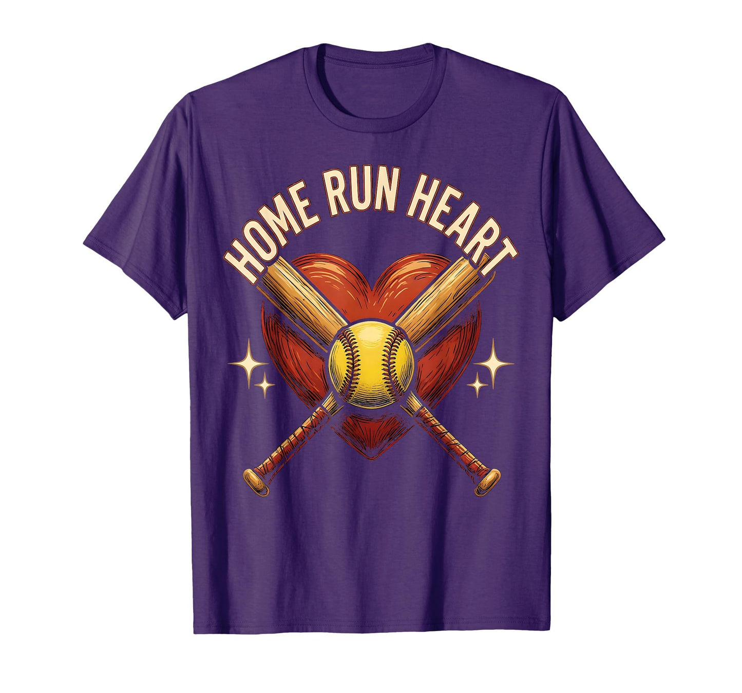Home Run Heart Softball Mom T-Shirt - Minimalist Print Unisex - T-Shirt, Sweatshirt, Hoodie