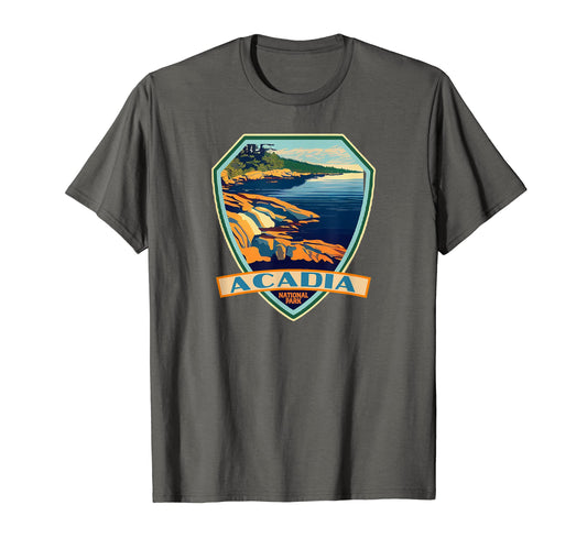 Acadia National Park Wpa Badge T-Shirt - Unique Graphic Men Women - T-Shirt, Sweatshirt, Hoodie