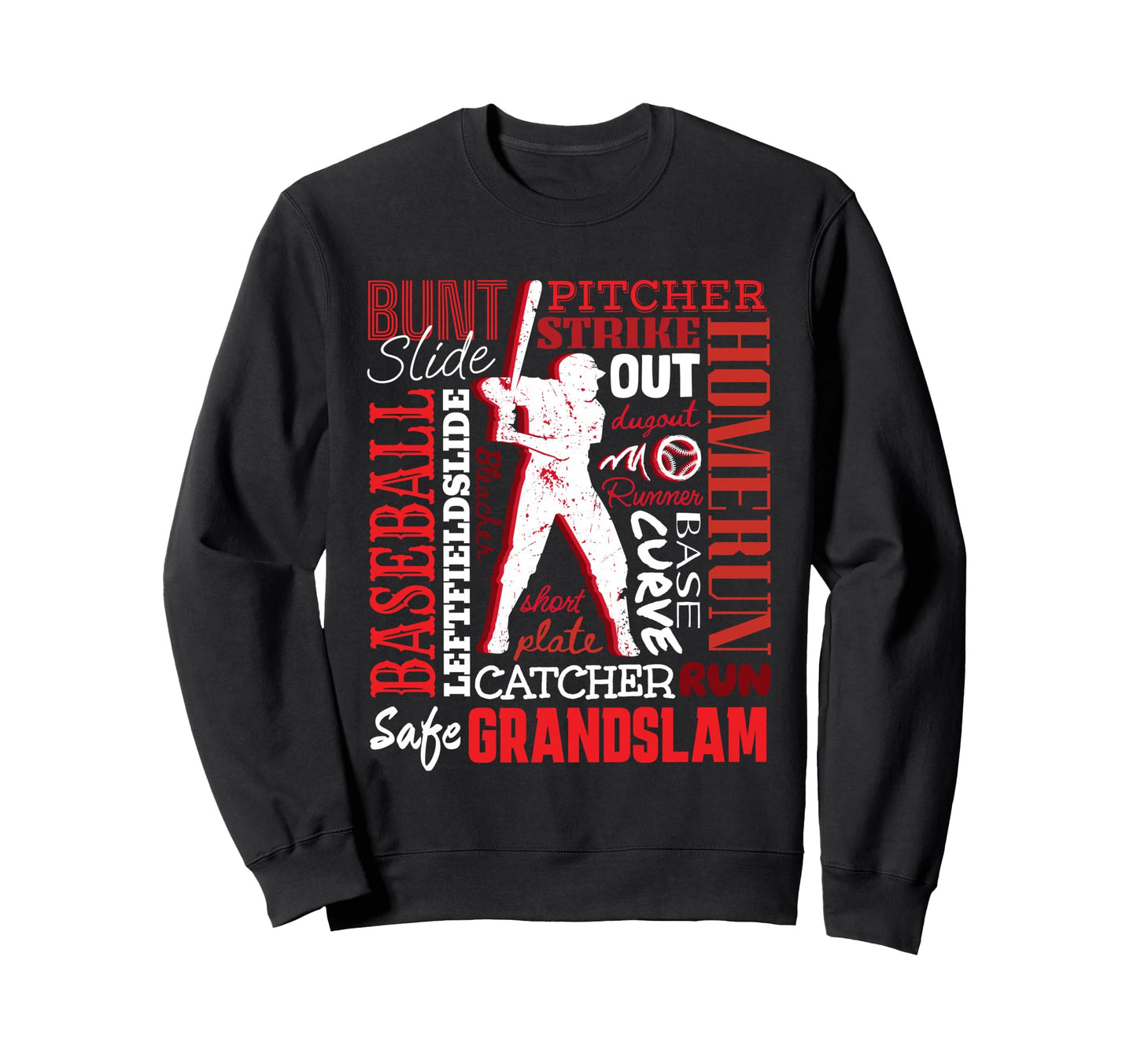 Baseball Sports Player Athletic Sweatshirt - Casual Everyday Wear Unisex - T-Shirt, Sweatshirt, Hoodie