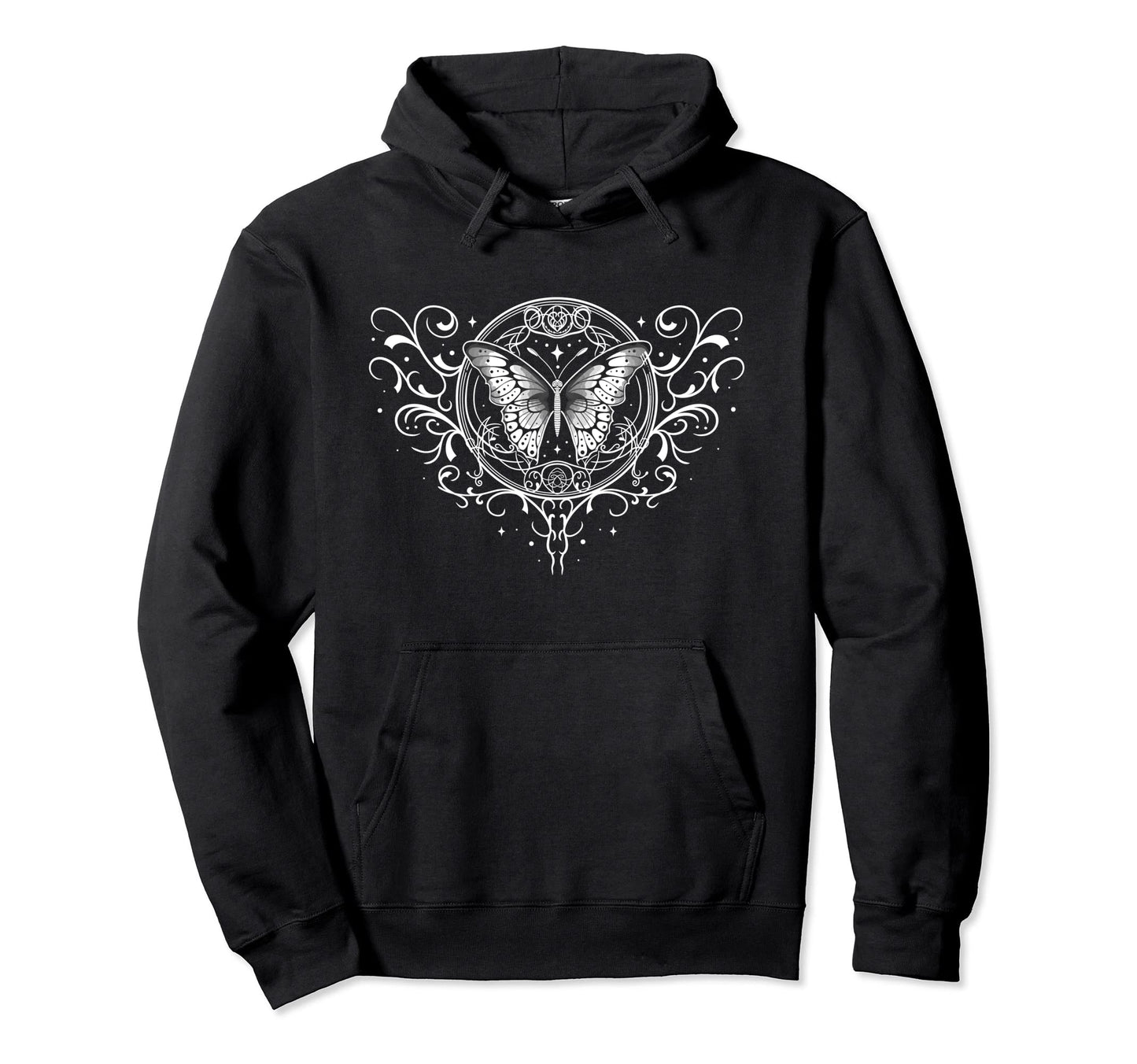 Fairycore Dark Grunge Tattoo Butterfly Hoodie - Novelty Apparel for Adults - T-Shirt, Sweatshirt, Hoodie