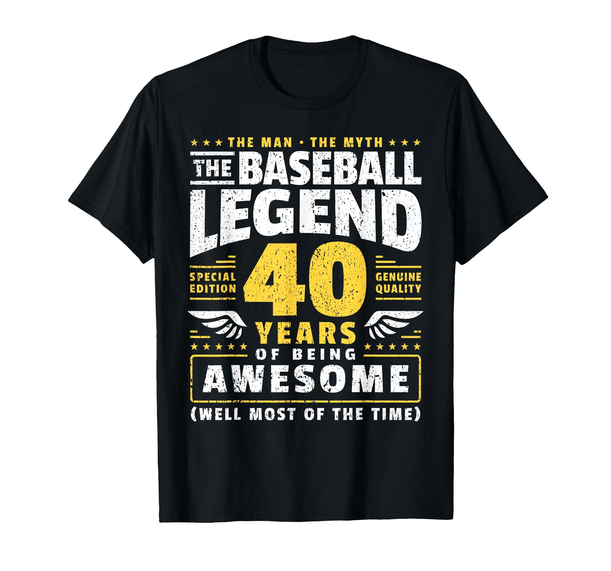 40Th Birthday Baseballer 40 Years Old T-Shirt - Trendy Graphic Men Women - T-Shirt, Sweatshirt, Hoodie