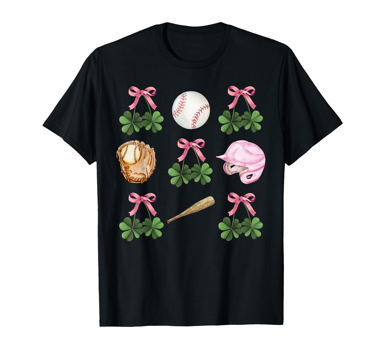 Coquette Baseball And Shamrock St Patricks T-Shirt - Trendy Graphic Unisex - T-Shirt, Sweatshirt, Hoodie