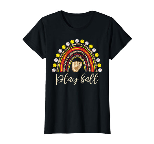 7Rdp Rainbow Leopard Softball T-Shirt - Fun Novelty Design for Adults - T-Shirt, Sweatshirt, Hoodie