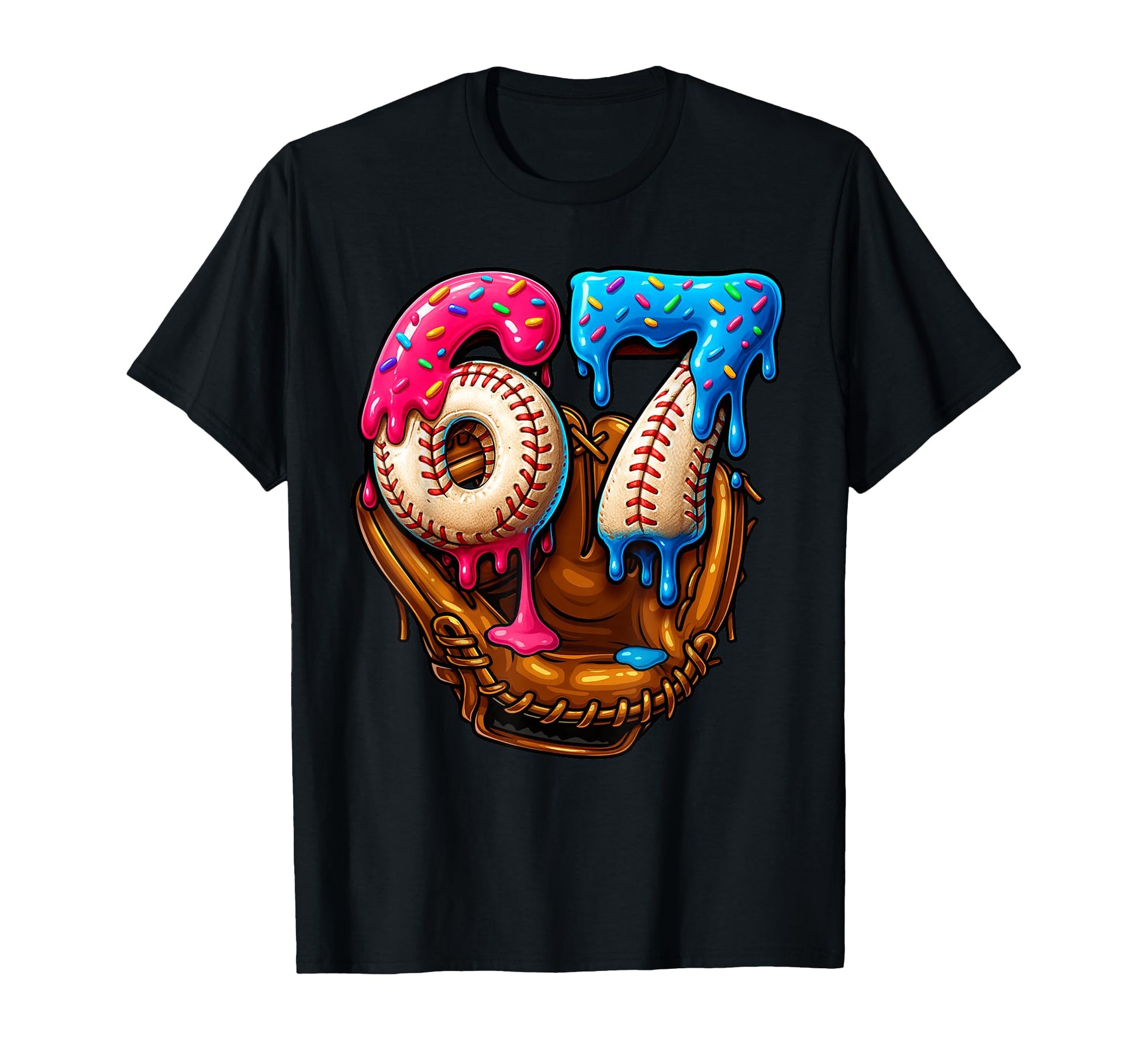 Baseball Drip Ice Cream Number 67 T-Shirt - Fun Novelty Design Unisex - T-Shirt, Sweatshirt, Hoodie
