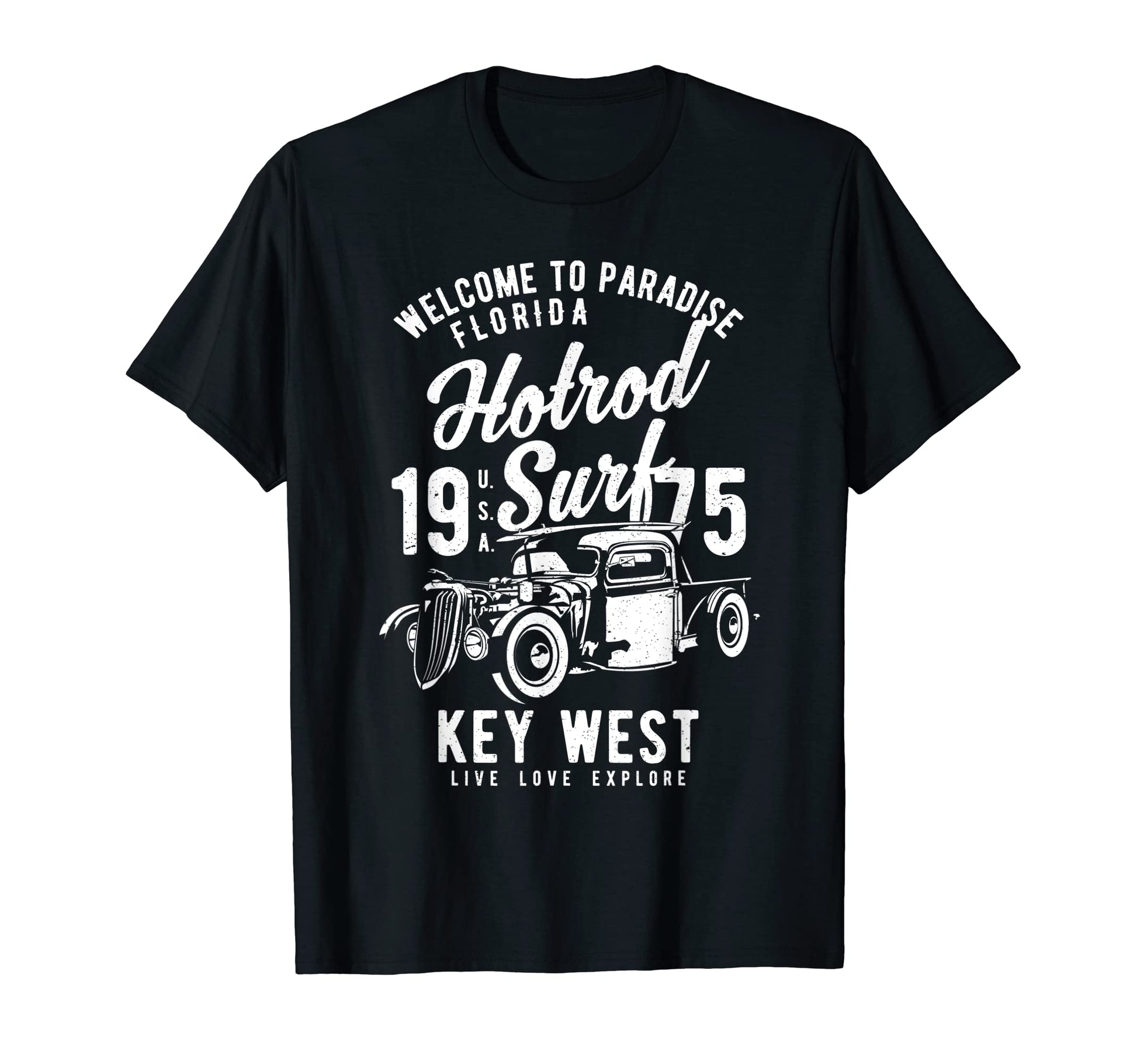 Key West Florida Hotrod Surf T-Shirt - Custom Art Print for Adults - T-Shirt, Sweatshirt, Hoodie