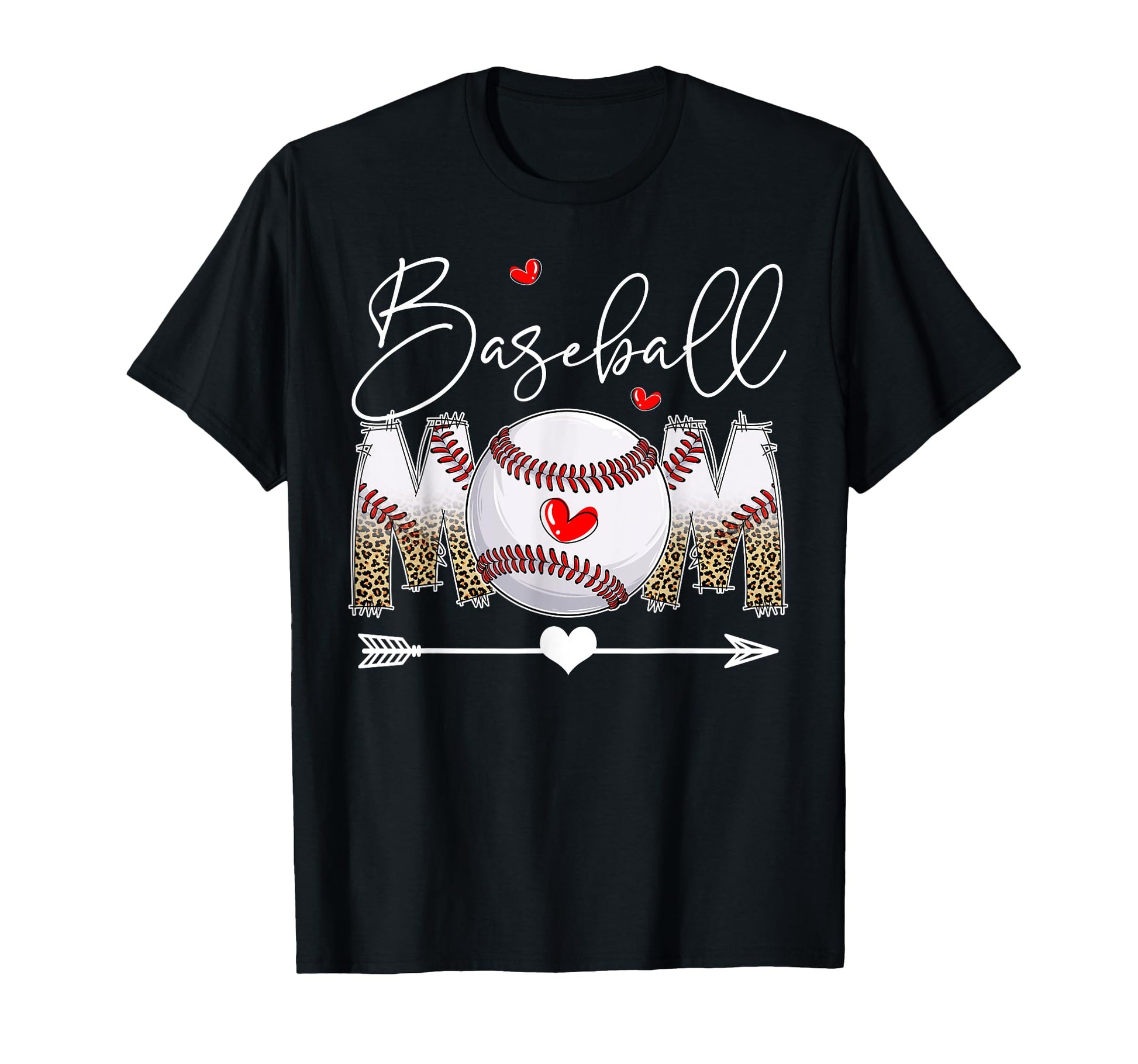 Funny Baseball Mom Leopard Baseball T-Shirt - Trendy Graphic for Adults - T-Shirt, Sweatshirt, Hoodie