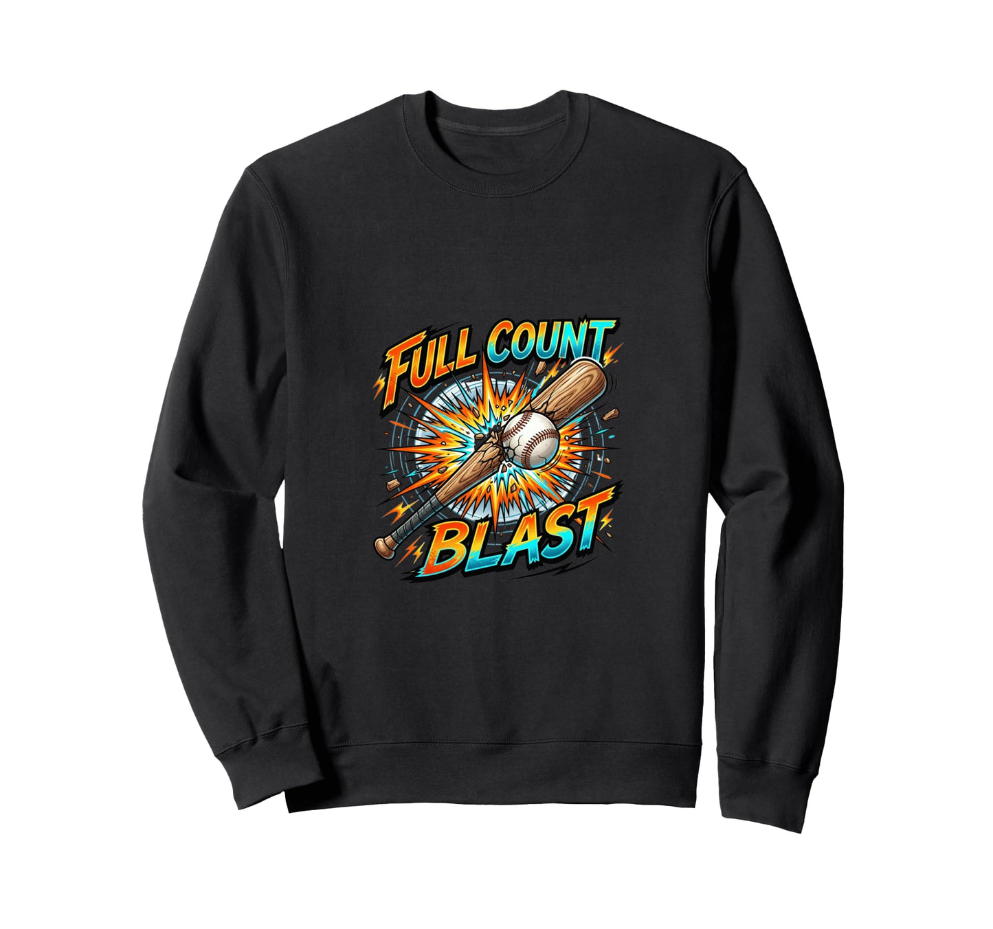Full Count Blast Baseball Power Sweatshirt - Minimalist Print for Adults - T-Shirt, Sweatshirt, Hoodie